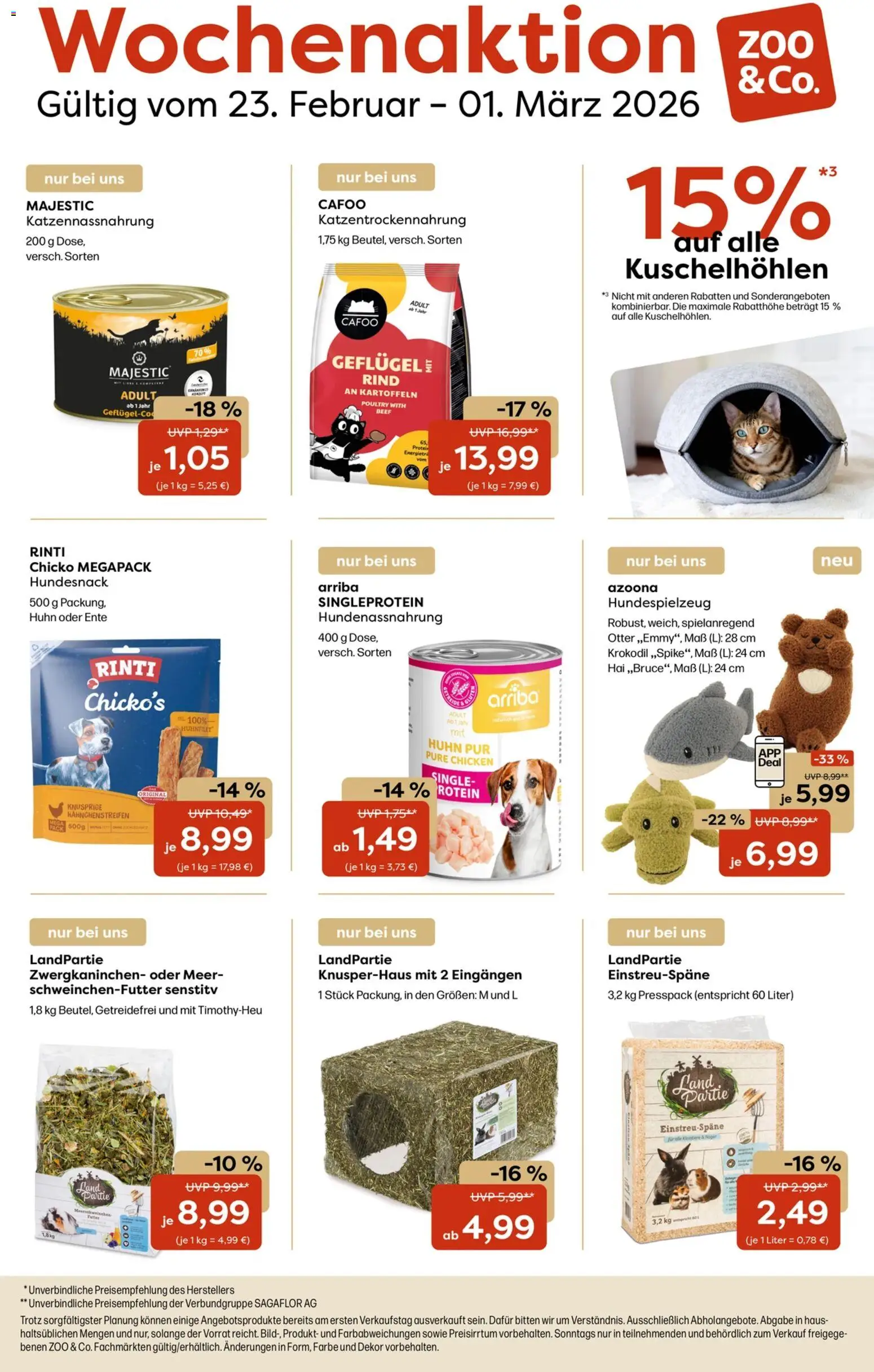 Zoo & co Prospekt 	 – gültig ab 23.02.2026 | Seite: 1 | Produkte: Kartoffeln, Ente