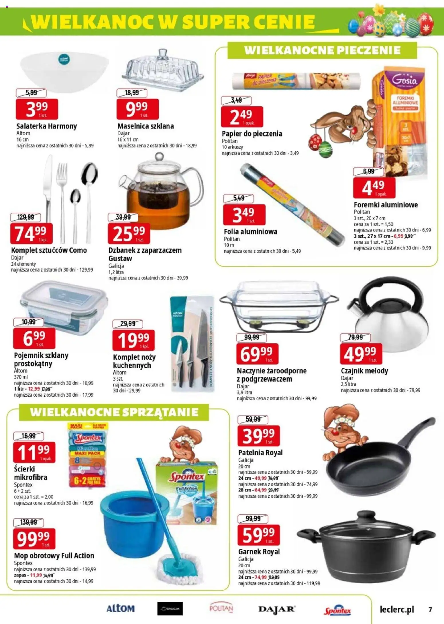 E.Leclerc gazetka - Elbląg II od 30.03.2026 | Strona: 7 | Produkty: Czajnik, Papier do pieczenia, Garnek, Patelnia