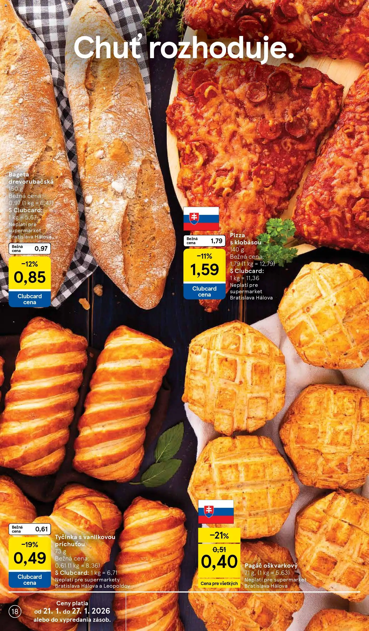 Nové Tesco akcie – leták je platný od 21.01.2026 | Strana: 18 | Produkty: Pizza
