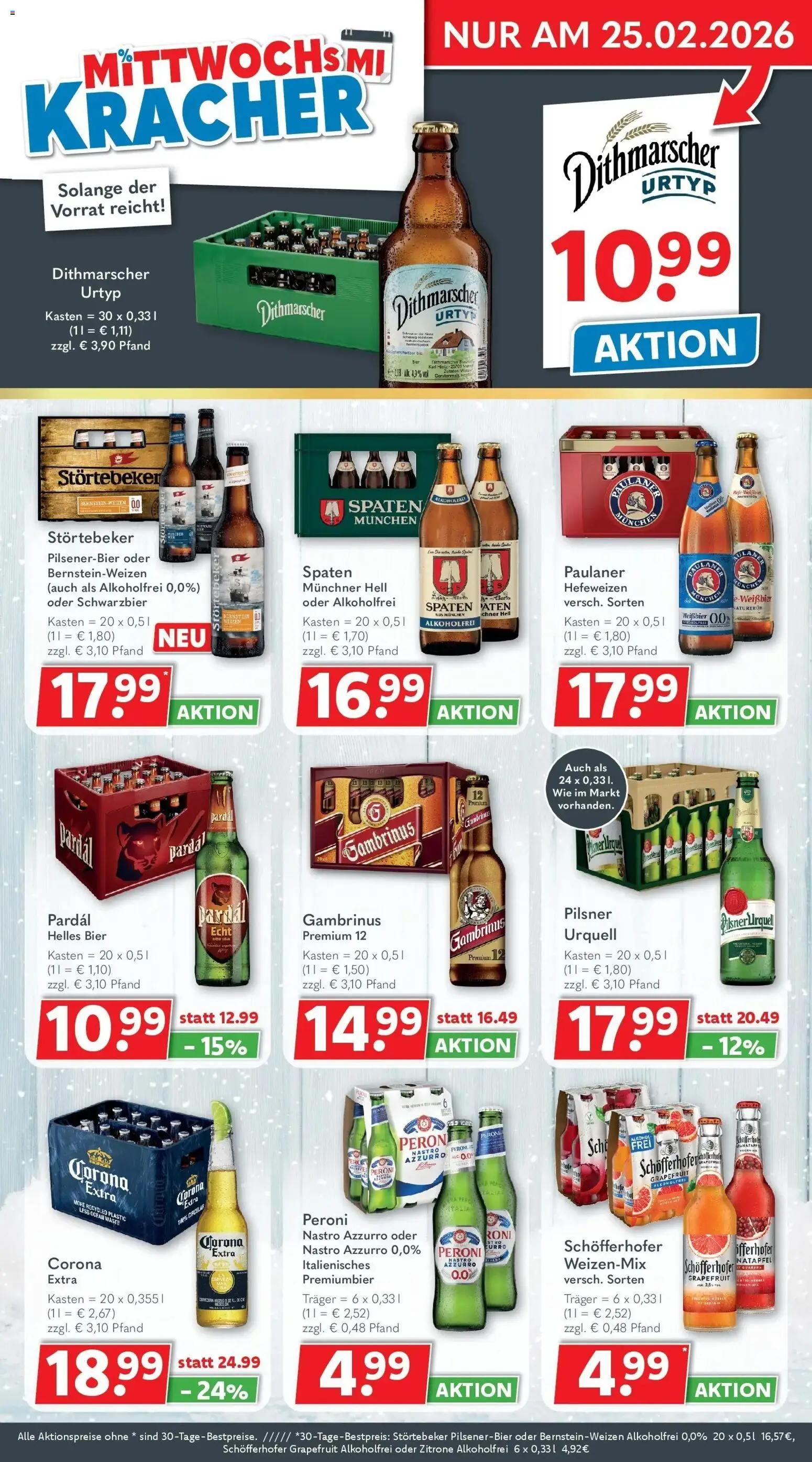 Getränkeland Prospekt Sandesneben	 – gültig ab 16.02.2026 | Seite: 3 | Produkte: Bier, Weißbier, Wasser, Paulaner