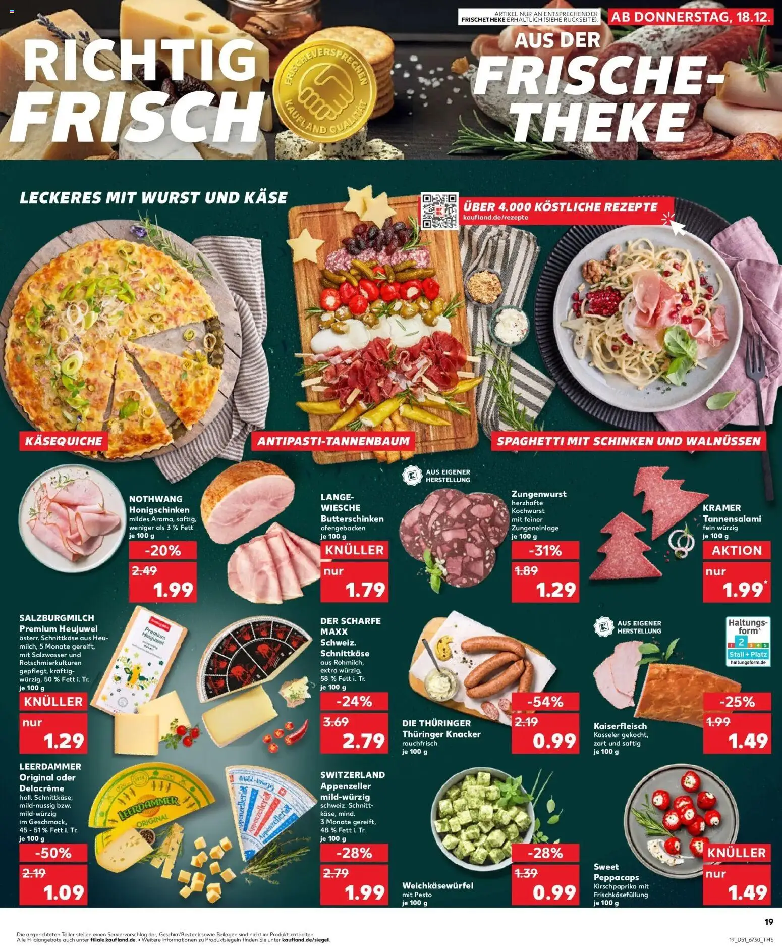 Kaufland prospekt Zwönitz	 – gültig ab 22.12.2025 | Seite: 19 | Produkte: Käse, Theke, Wurst, Schinken