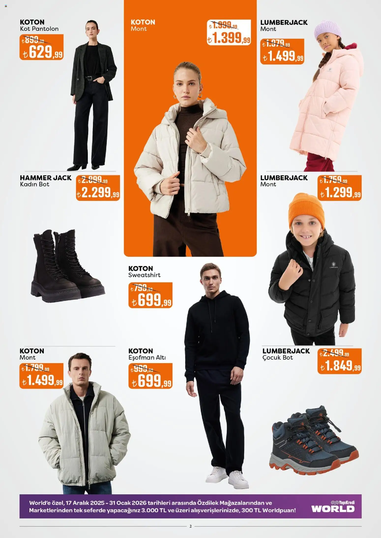 Özdilek Katalog - 15.01.2026 tarihinden itibaren geçerlidir | Sayfa: 2 | Ürünler: Mont, Bot, Kot pantolon, Ocak