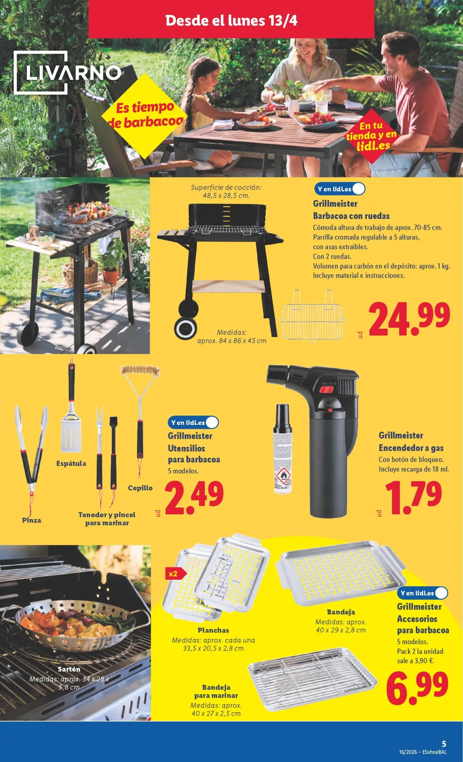 Lidl folleto de bazar │ válido desde el 13.04.2026 | Página: 11 | Productos: Cepillo, Pan, Barbacoa, Bandeja