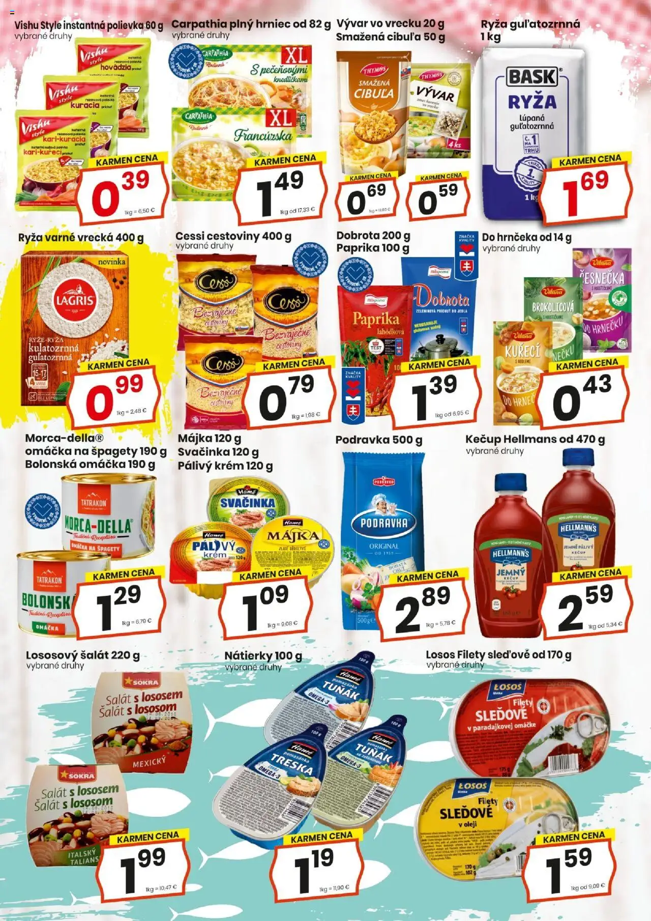 Nové KARMEN CBA akcie – leták je platný od 18.09.2025 | Strana: 9 | Produkty: Vaňa, Ryža, Kečup, Treska