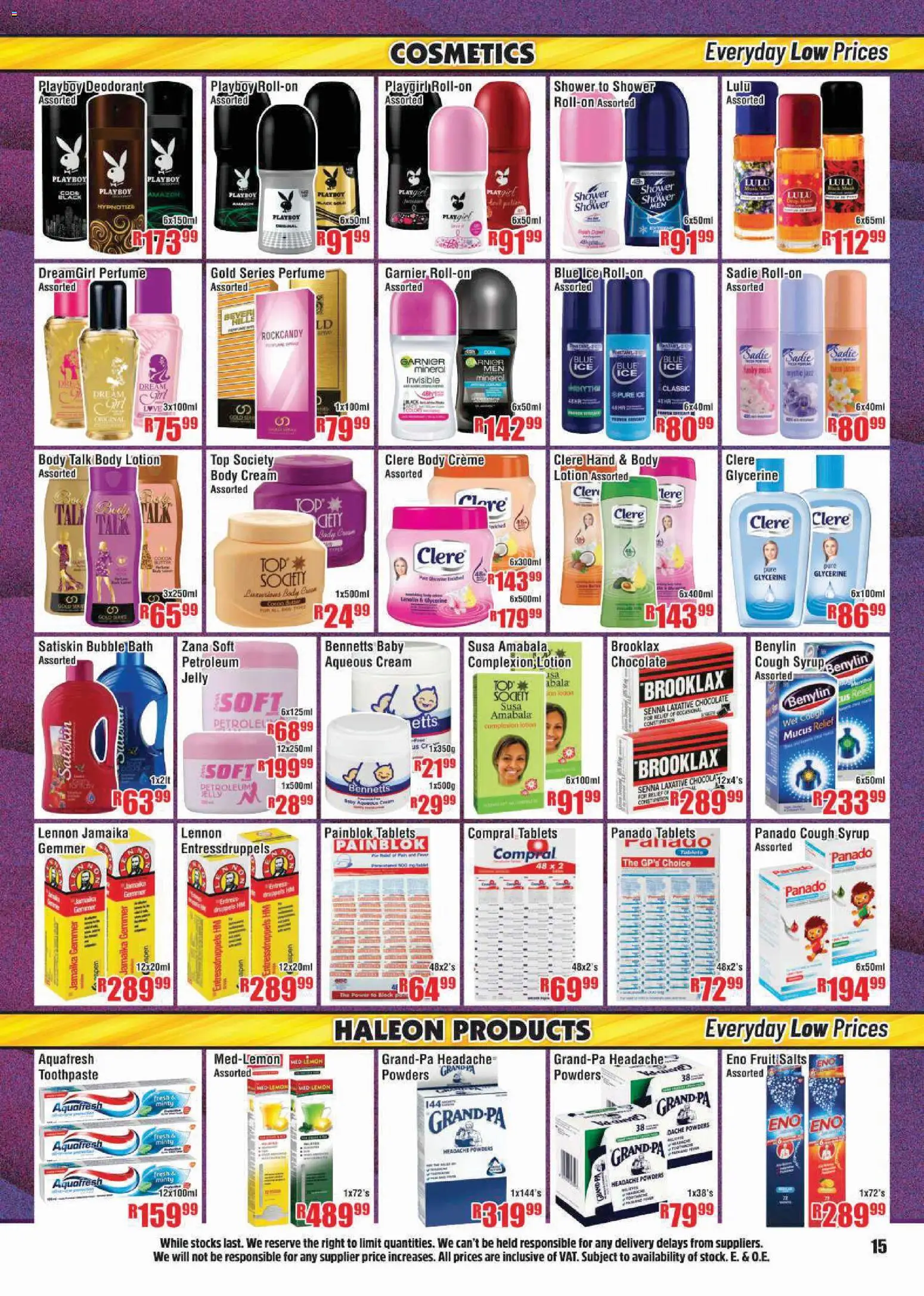 New Devland catalogue – valid from 23.03.2026 | Page: 15 | Products: Bath, Shower, Toothpaste, Lotion