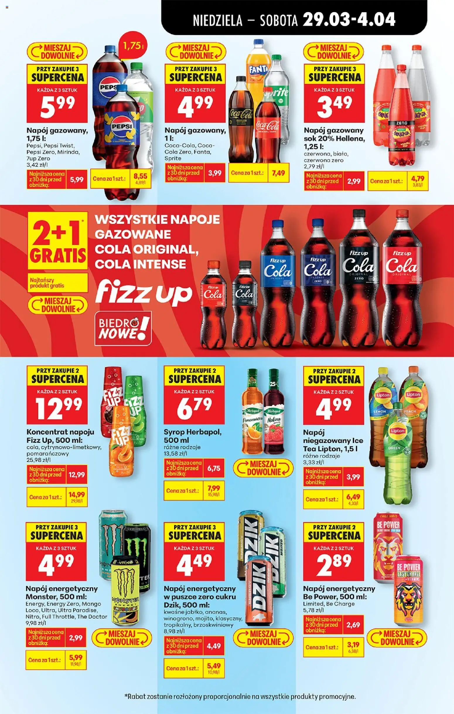Biedronka gazetka od niedzieli od 29.03.2026 | Strona: 67 | Produkty: Ice Tea, Coca Cola zero, Sprite, Sok