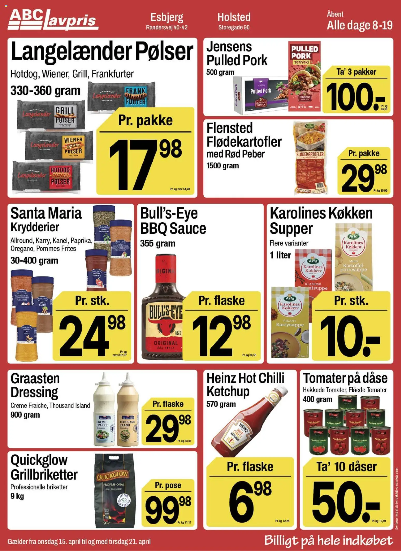Abc Lavpris tilbudsavis – gyldig fra 15.04.2026 | Side: 2 | Produkter: Tomater, Dressing, Flåede Tomater, Grill