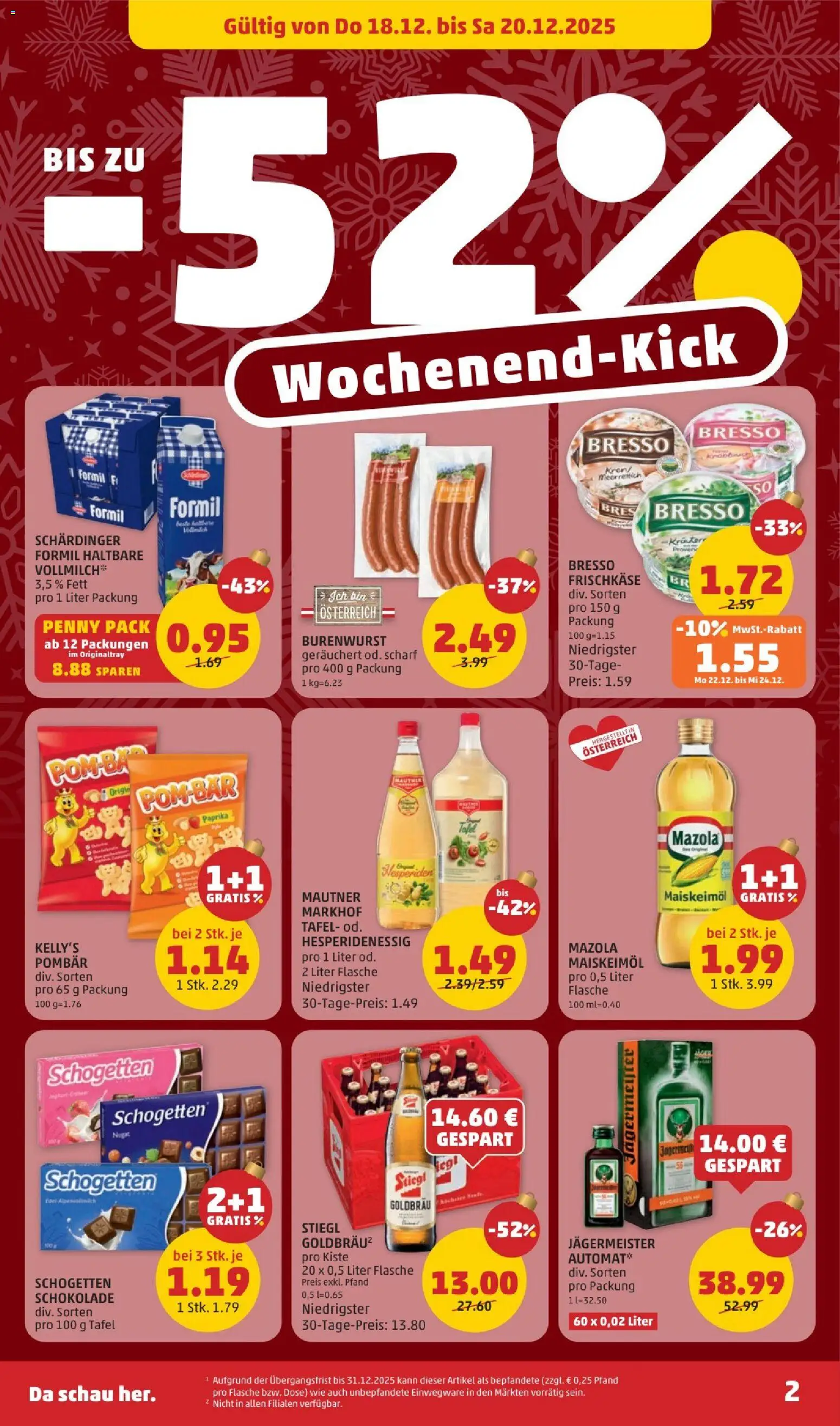 Penny Markt Flugblatt gültig ab 18.12.2025 | Seite: 2 | Produkte: Schokolade