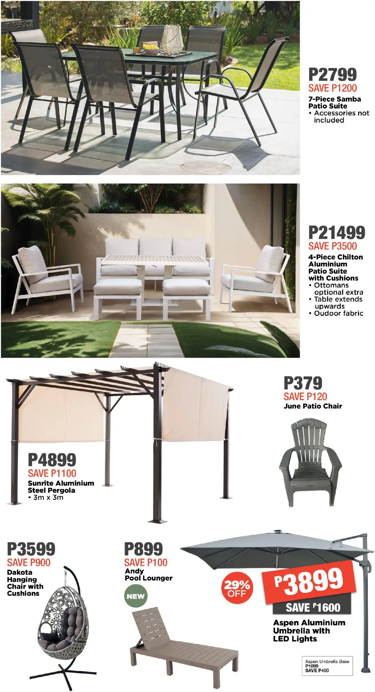 New House and Home catalogue – valid from 06.10.2025 | Page: 17 | Products: Umbrella, Table, Chair