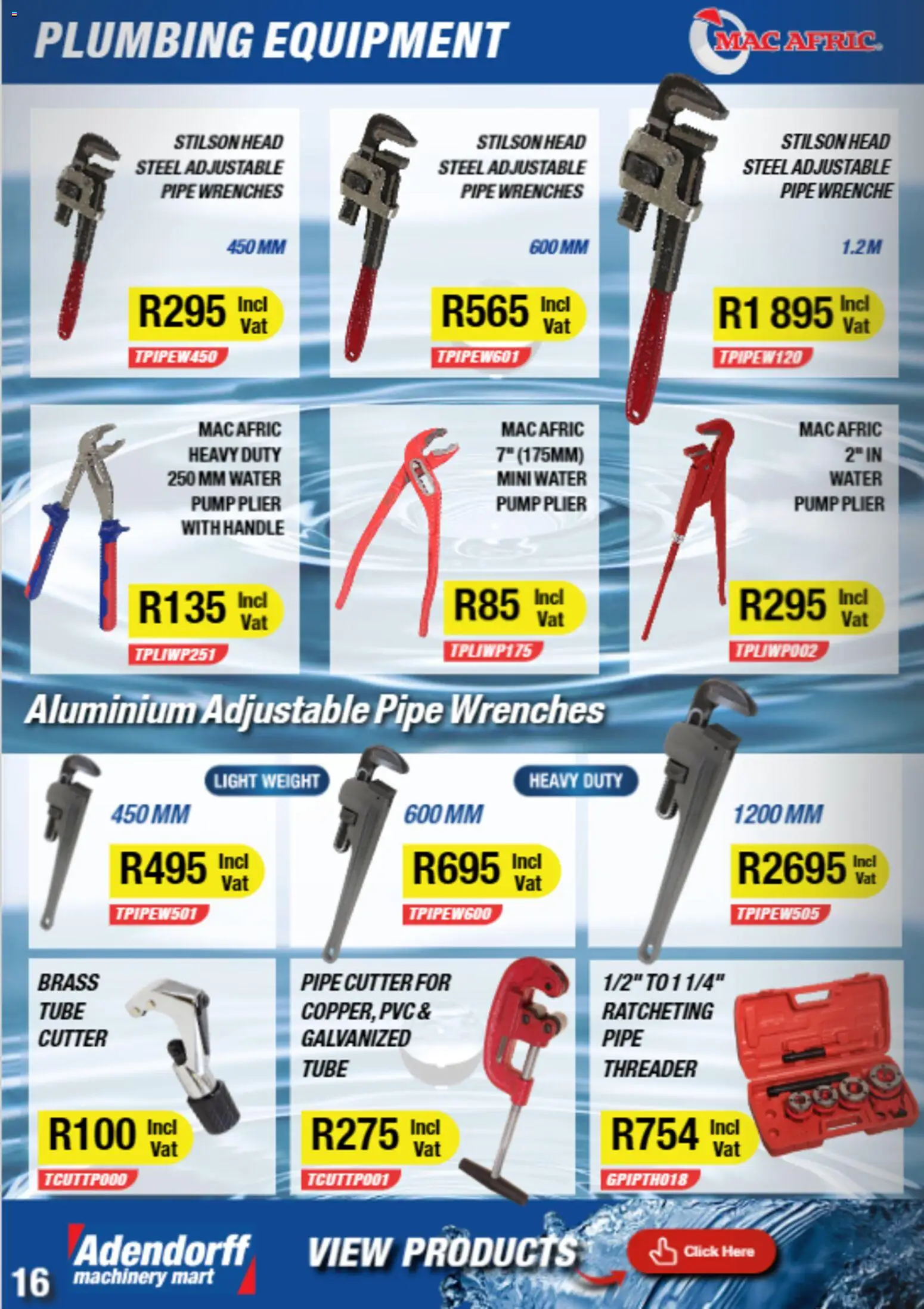 New Adendorff catalogue – valid from 01.01.2026 | Page: 18 | Products: Cutter, Light, Pipe, Water