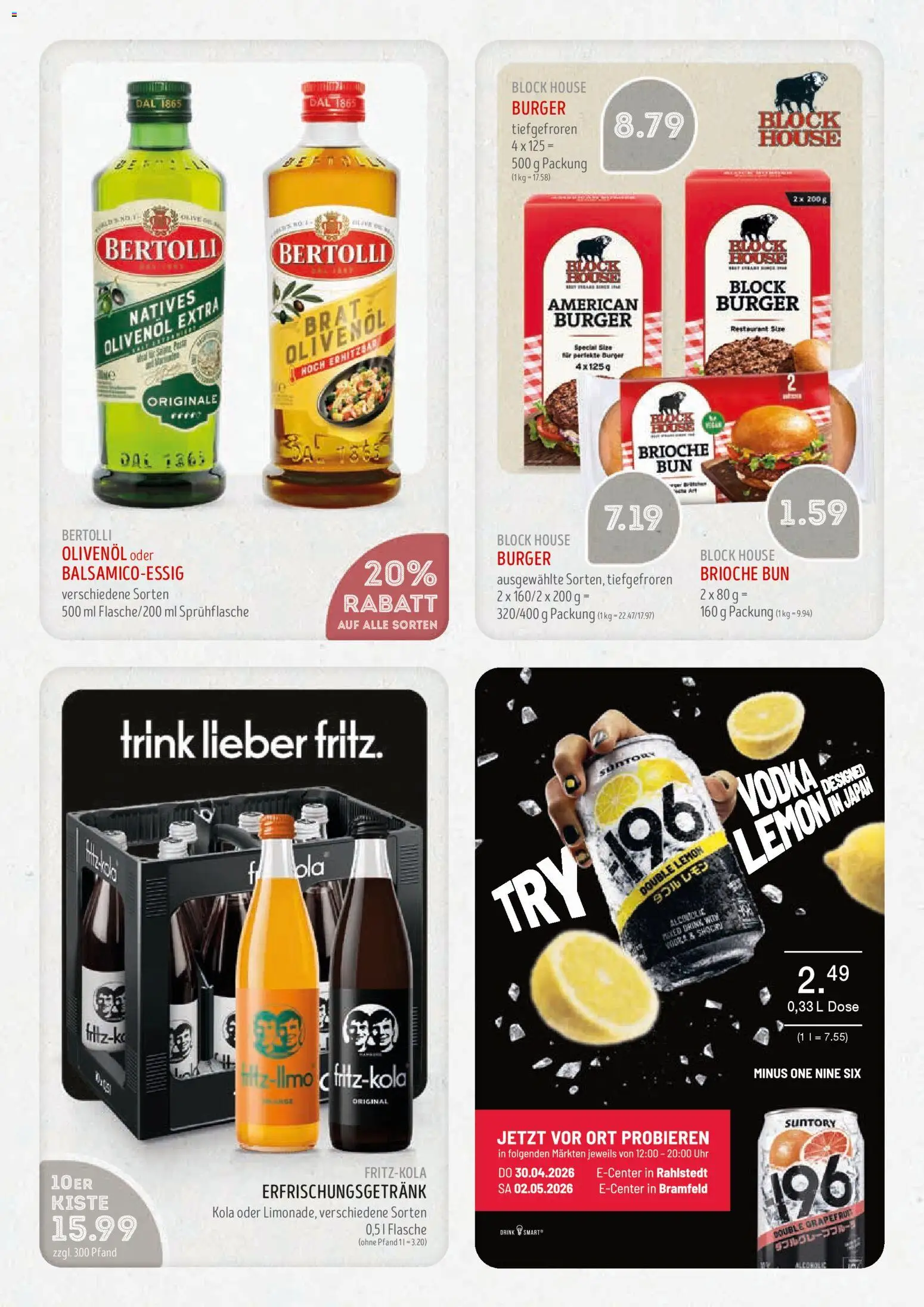 Edeka Struve Prospekt 	 – gültig ab 27.04.2026 | Seite: 14 | Produkte: Olivenol, Burger, Bertolli olivenol, Uhr