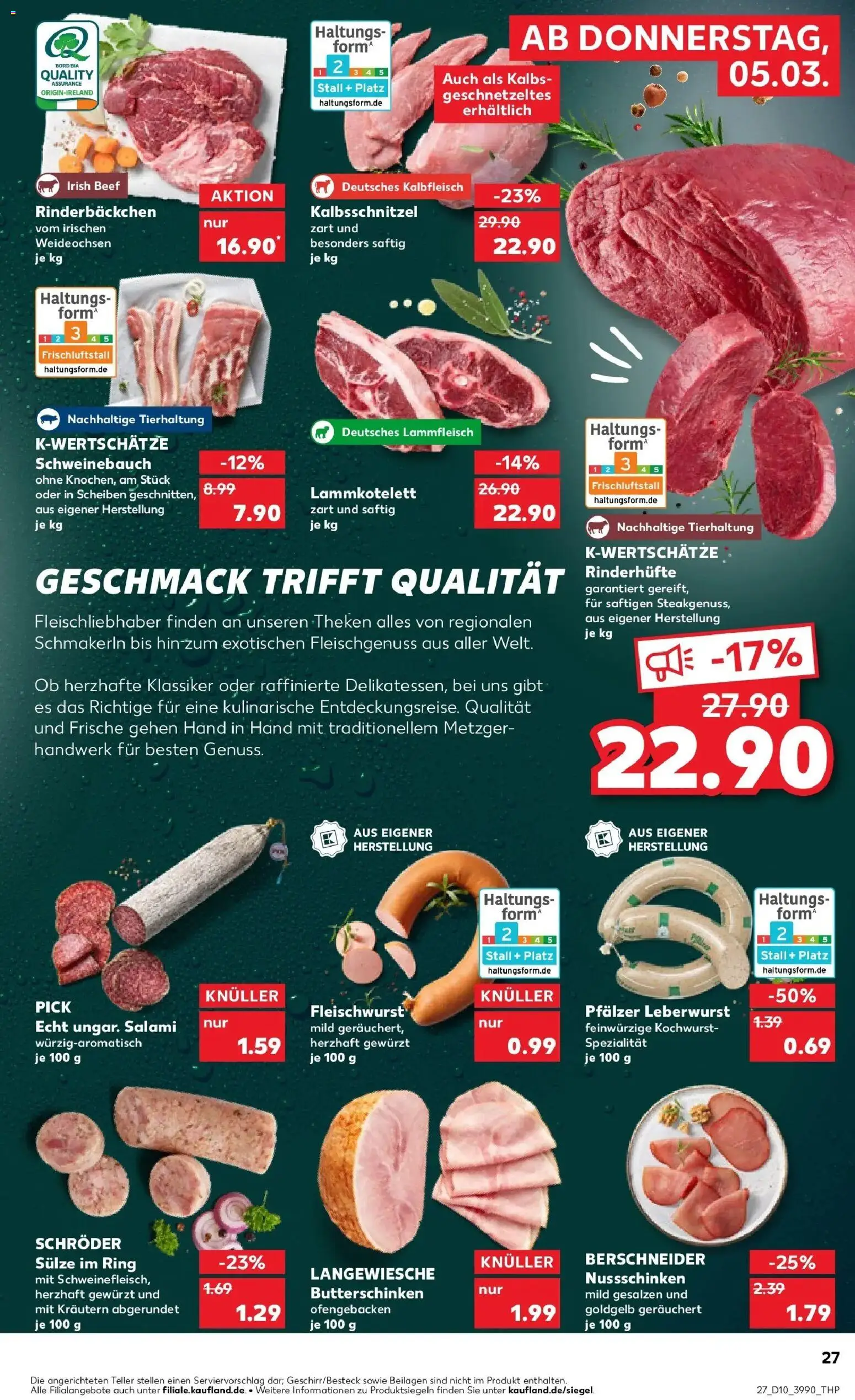 Kaufland Prospekt Detmold	 – gültig ab 02.03.2026 | Seite: 39 | Produkte: Schweinebauch, Salami