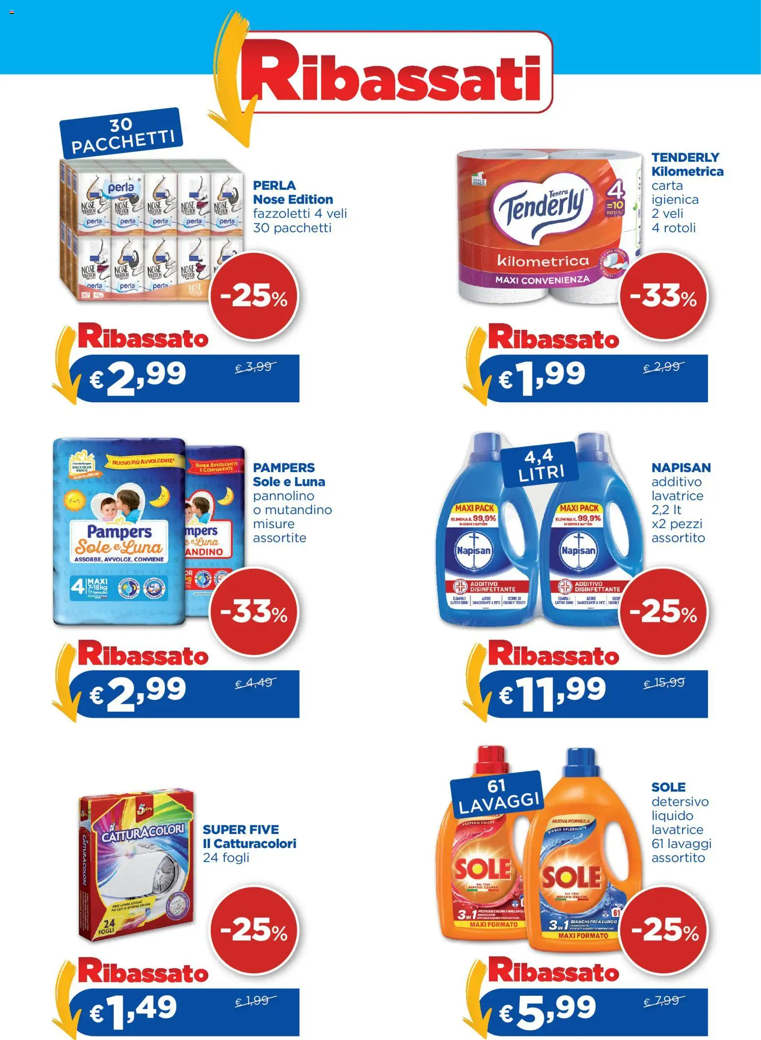 Volantino Acqua e Sapone del 13.04.2026 | Pagina: 2 | Prodotti: Fazzoletti, Lavatrice, Pampers