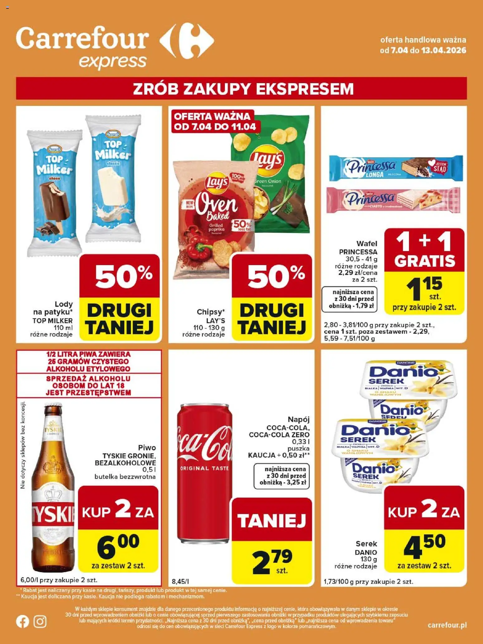 Carrefour gazetka - Express II od 07.04.2026 | Strona: 2 | Produkty: Top, Lays, Tyskie, Piwo