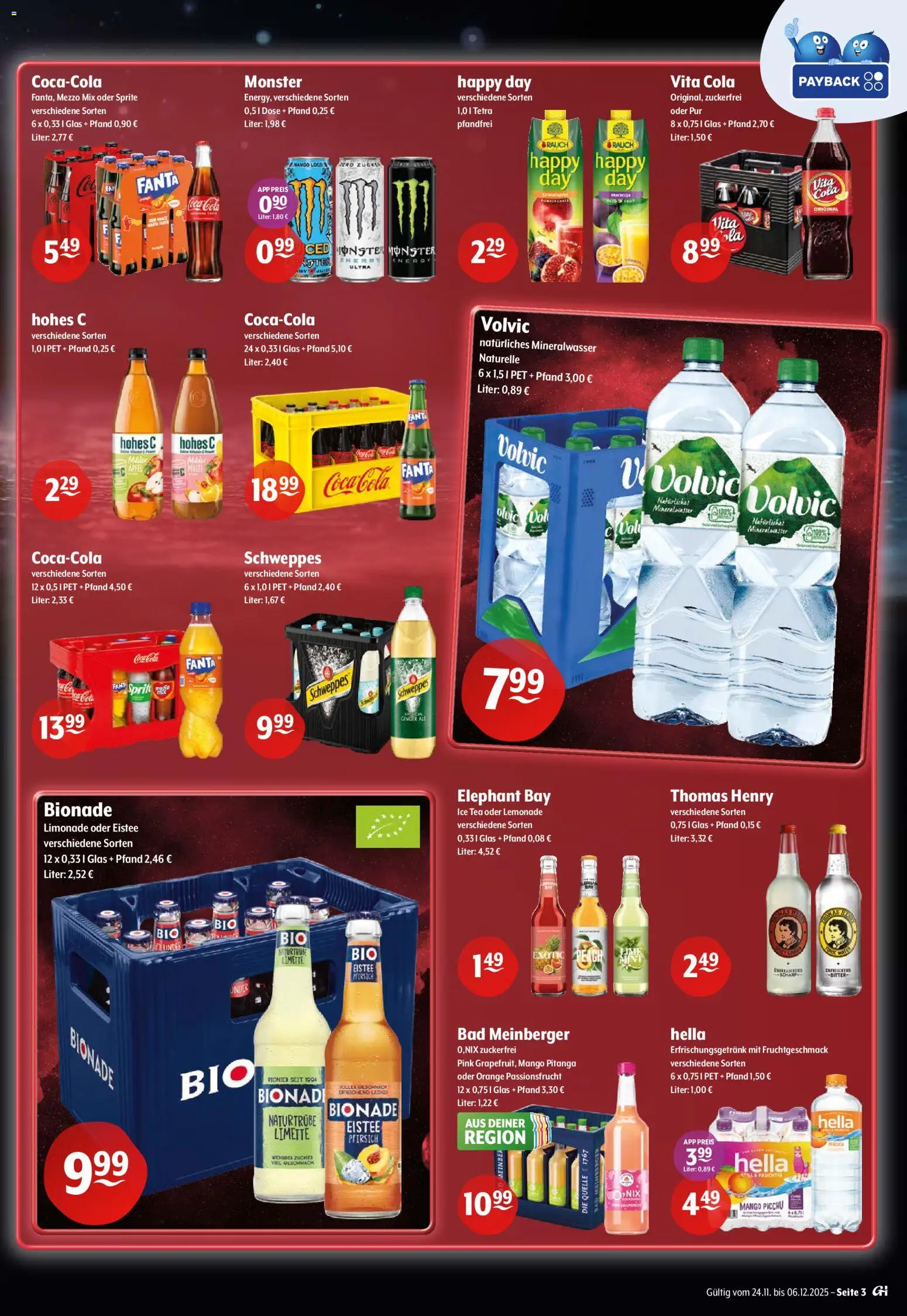 Getränke Hoffmann - Nordrhein - Westfalen – gültig ab 24.11.2025 | Seite: 3 | Produkte: Mezzo mix, Bad, Monster, Limette