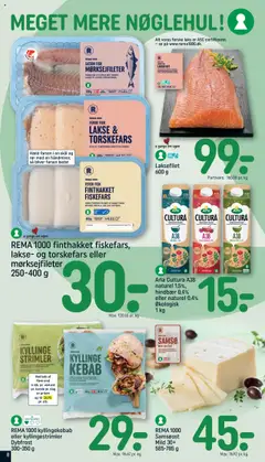 Arla Cultura A38 naturel 1.5%, hindbær 0.4% eller naturel 0.4%, Økologisk gyldig fra 19.10.2025 | Side: 8 | Produkter: Pizza, Kebab, Søm, Torsk