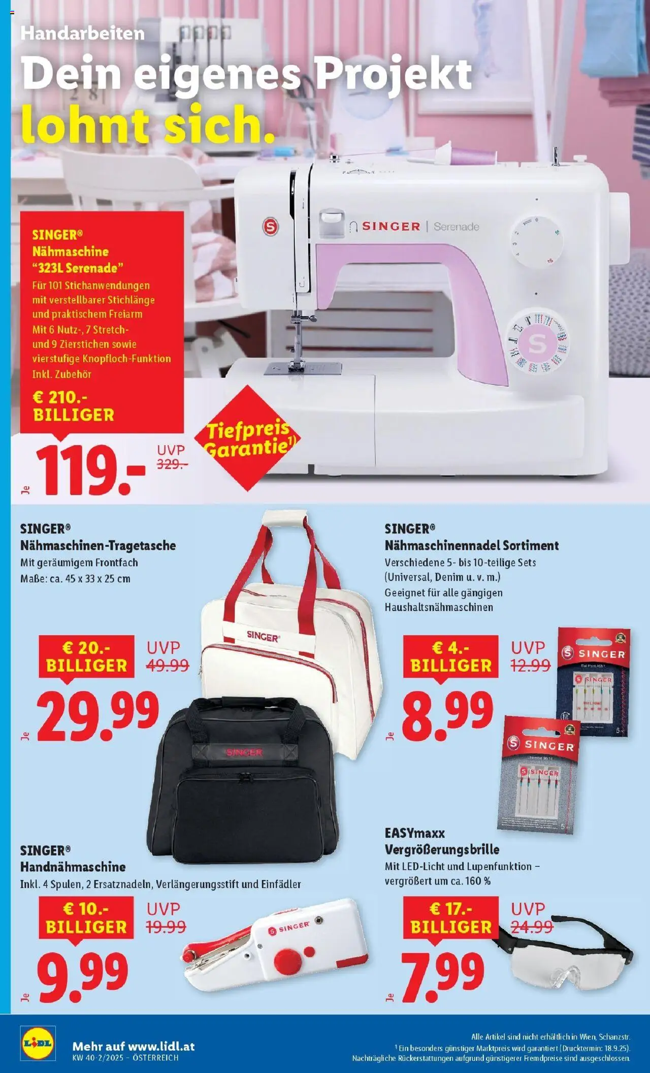 Lidl Flugblatt - Wien, Langenzersdorf, Zwettl gültig ab 02.10.2025 | Seite: 24 | Produkte: Nähmaschine