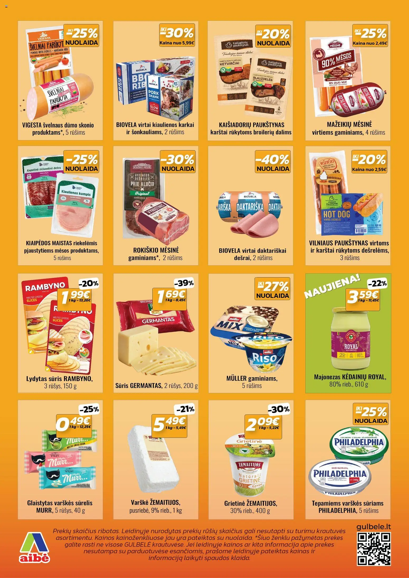 Gulbele akcijos nuo 12.03.2026 | Puslapis: 2 | Prekių: Kiaulienos, Kumpis, Dešra, Grietinė