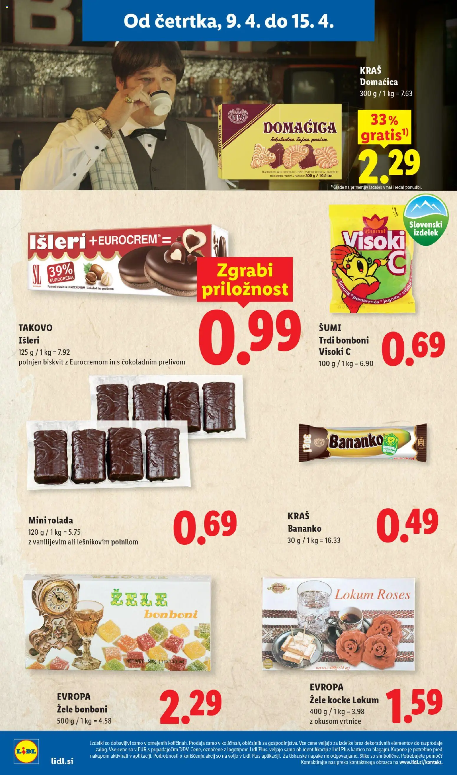Novi Lidl katalog ponudbe – veljaven od 09.04.2026 | Stran: 14 | Izdelki: Bonboni, Rolada