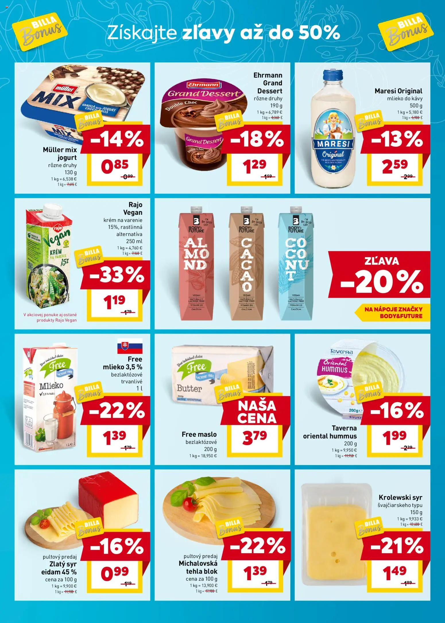 Nové Billa akcie – leták je platný od 29.10.2025 | Strana: 5 | Produkty: Maslo, Syr, Eidam, Krém