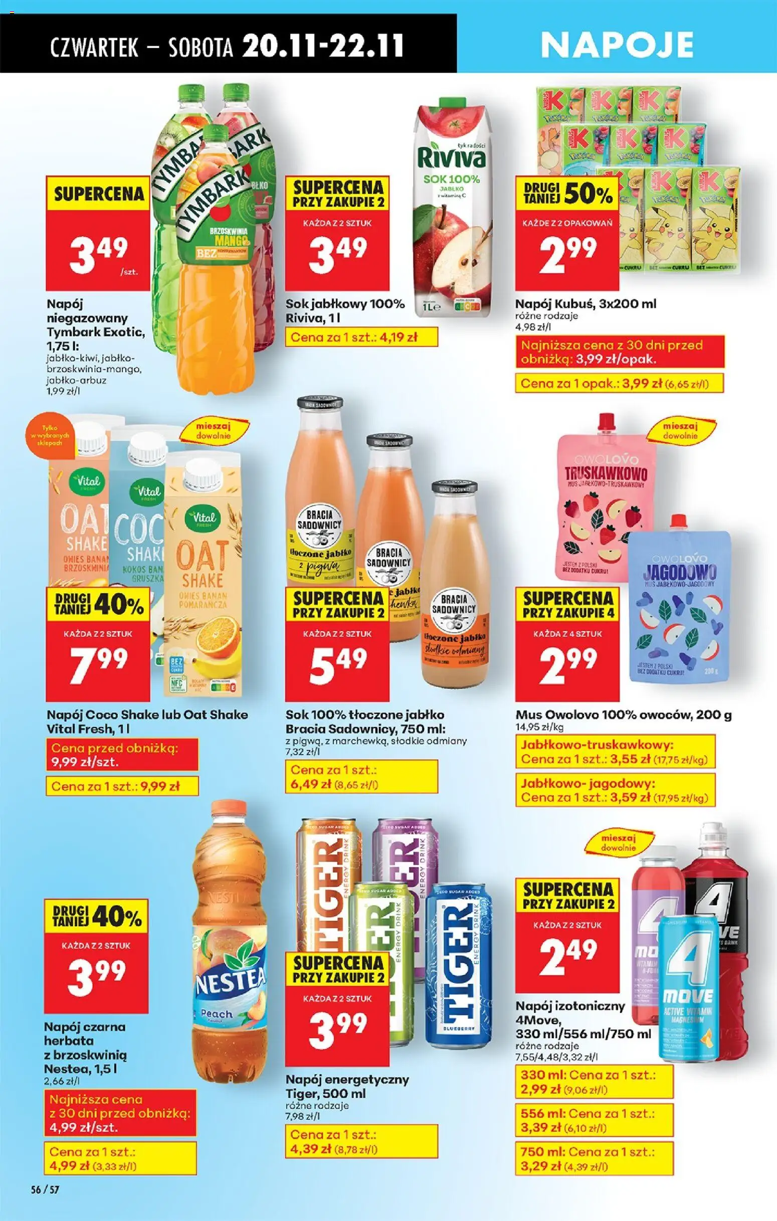 Biedronka gazetka - Oferta w tym tygodniu od 20.11.2025 | Strona: 70 | Produkty: Gruszka, Sok jabłkowy, Sok, Banan