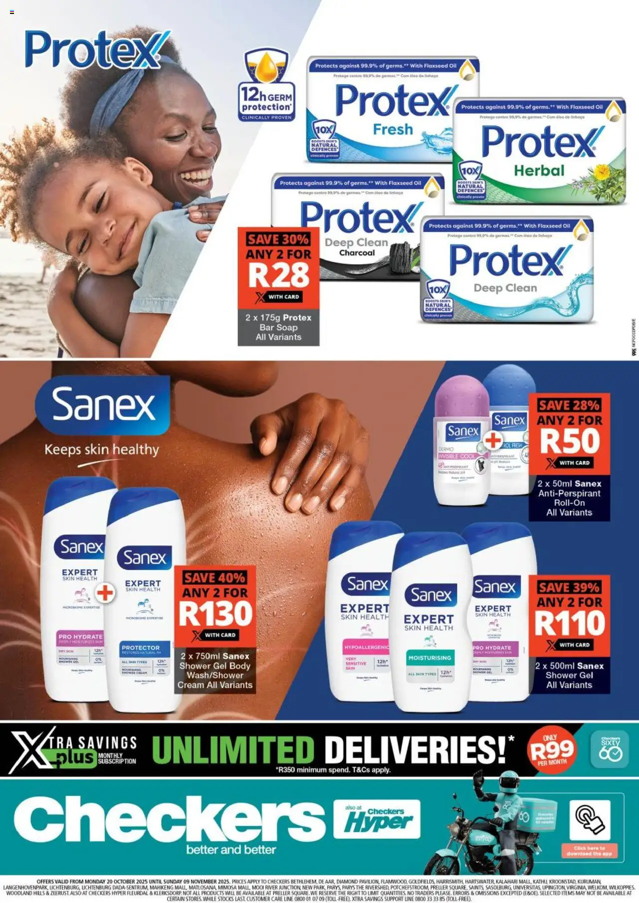 New Checkers catalogue – valid from 20.10.2025 | Page: 1 | Products: Shower, Cream, Soap, Shower gel