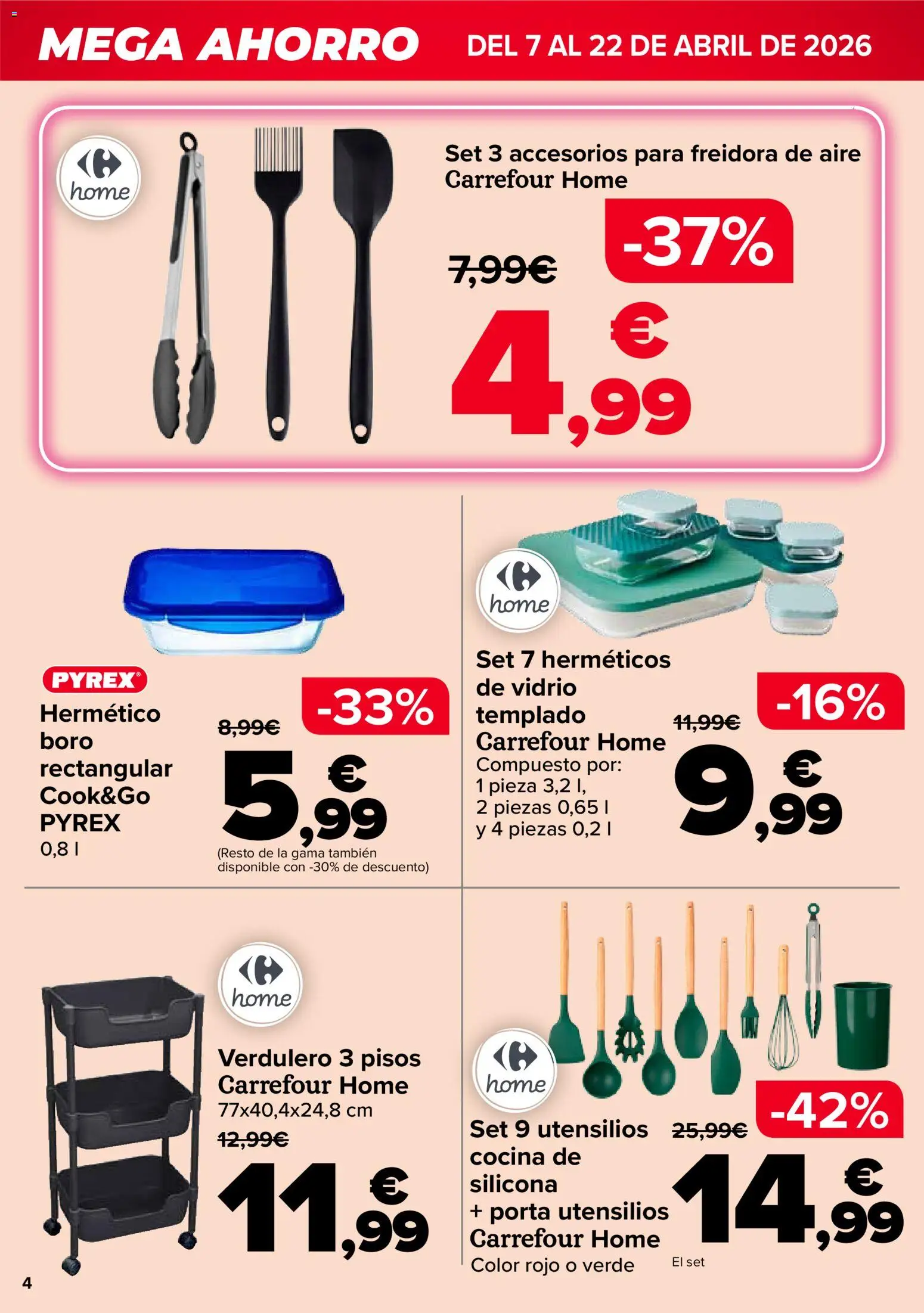 Carrefour Mega Ahorro │ válido desde el 07.04.2026 | Página: 4 | Productos: Cocina, Freidora