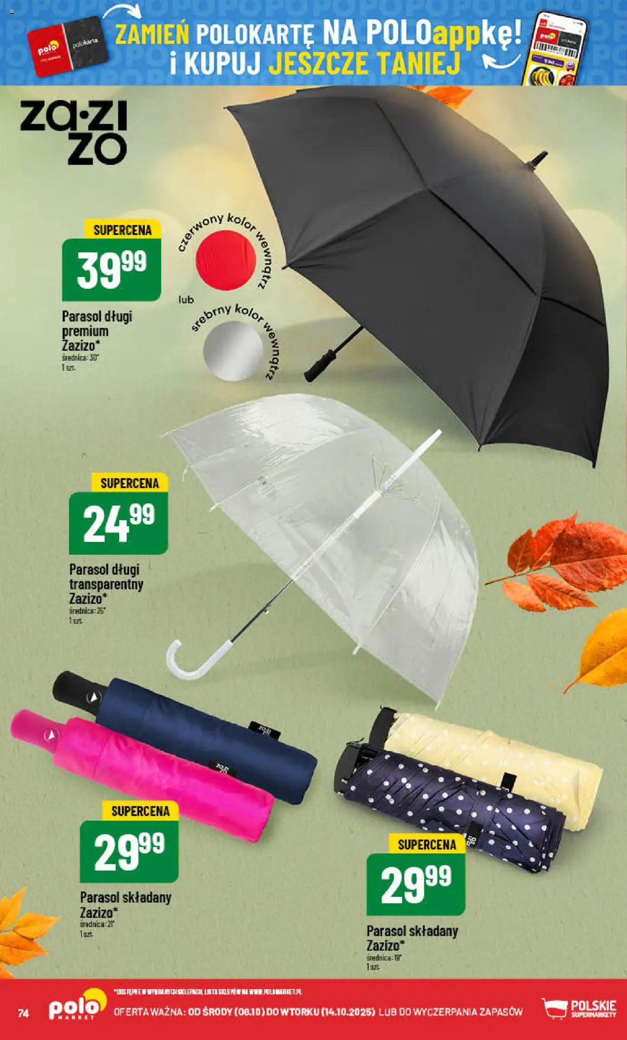 POLOmarket Gazetka od 08.10.2025 | Strona: 74 | Produkty: Parasol