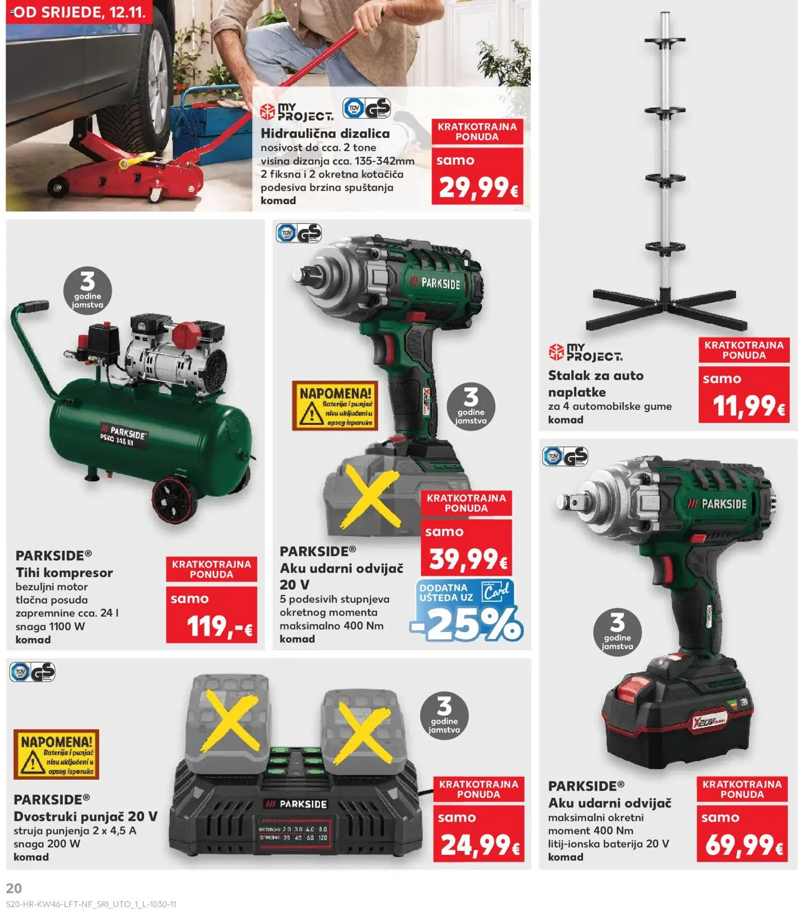 Kaufland HR akciós ujság - amely érvényes a következő dátumtól: 12.11.2025 | Oldal: 20 | Termékek: Parkside