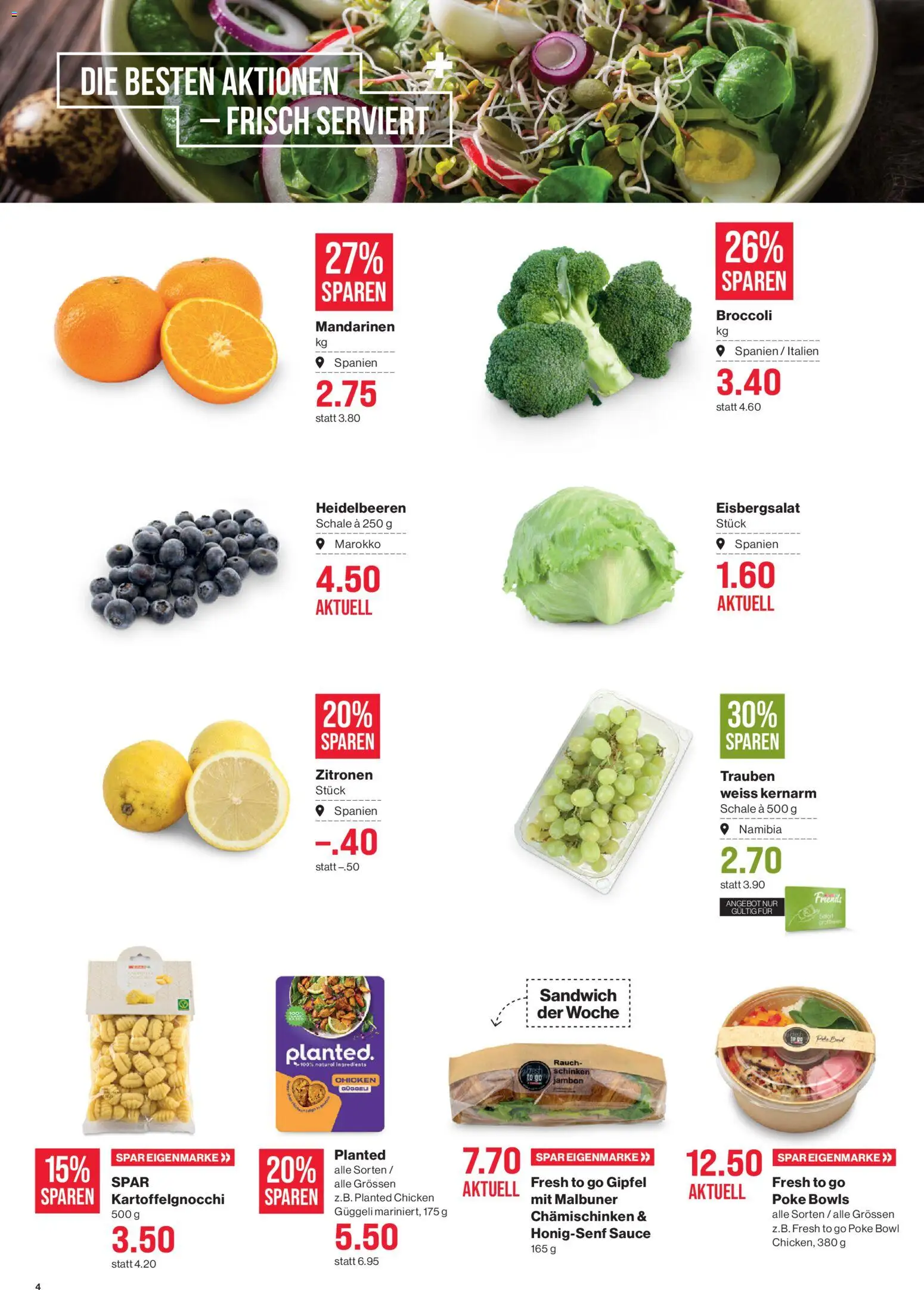 SPAR Aktionen – gültig ab 05.02.2026 | Seite: 4 | Produkte: Kammerjunker, Schinken, Mandarinen