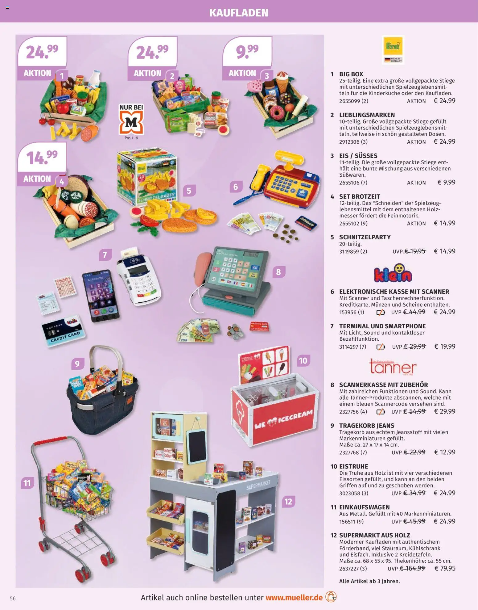 Müller Spielwarenkatalog – gültig ab 27.10.2025 | Seite: 56 | Produkte: Truhe, Box, Kühlschrank, Eis