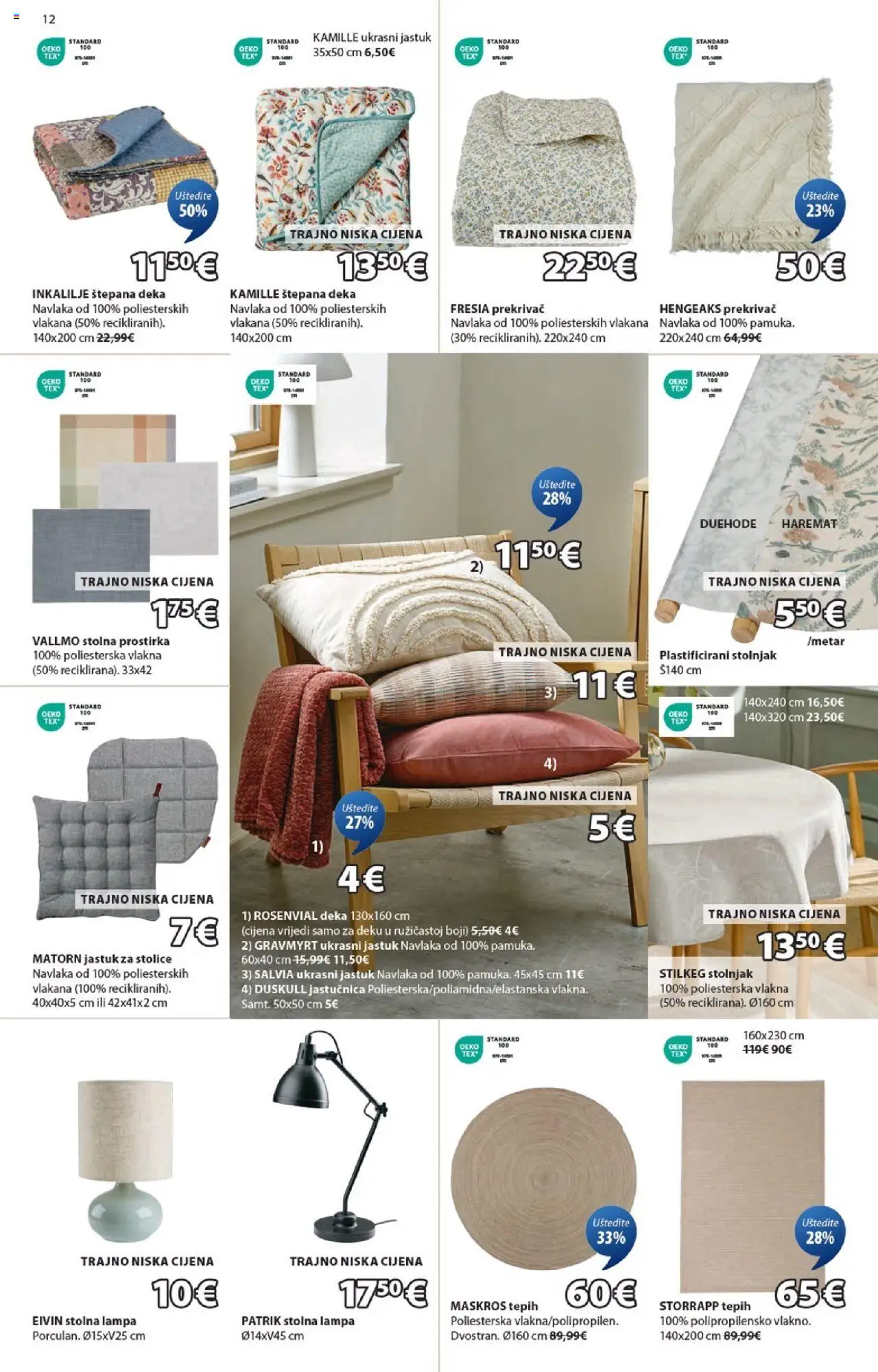 JYSK katalog | vrijedi od 24.09.2025 | Stranica: 12 | Proizvodi: Tepih, Jastučnica, Jastuk za stolice, Deka