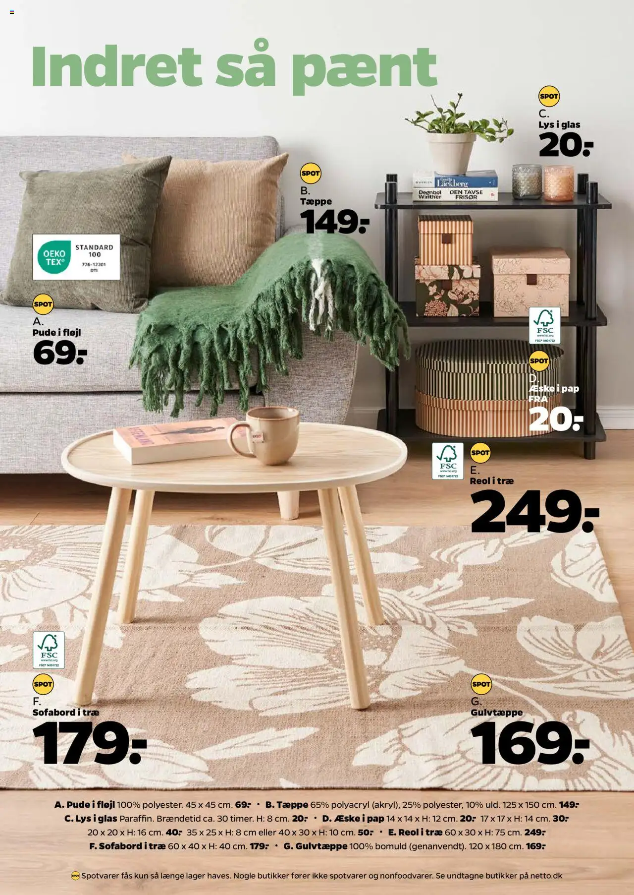 Netto Tilbudsavis gyldig fra 02.08.2025 | Side: 32 | Produkter: Pude, Tæppe, Sofabord