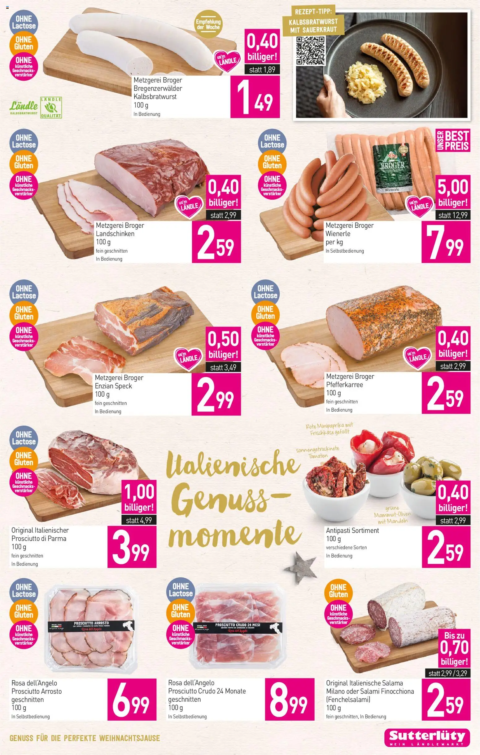 Sutterlüty Flugblatt gültig ab 22.12.2025 | Seite: 5 | Produkte: Salami, Tomaten