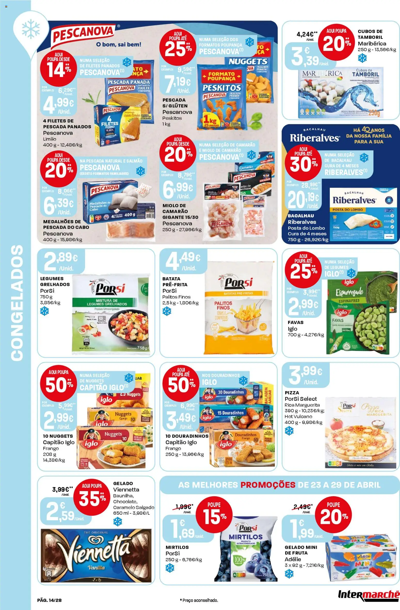 Intermarché Folheto Contact │ válido de 23.04.2026 | Página: 14 | Produtos: Cabo, Favas, Pescada do cabo, Salmão