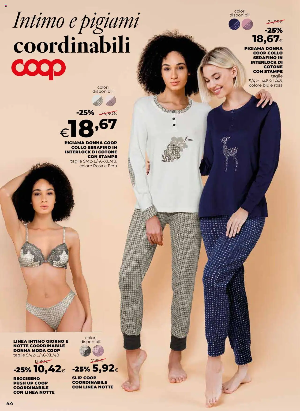 Volantino Ipercoop del 08.10.2025 | Pagina: 44 | Prodotti: Intimo, Reggiseno, Pigiama, Slip