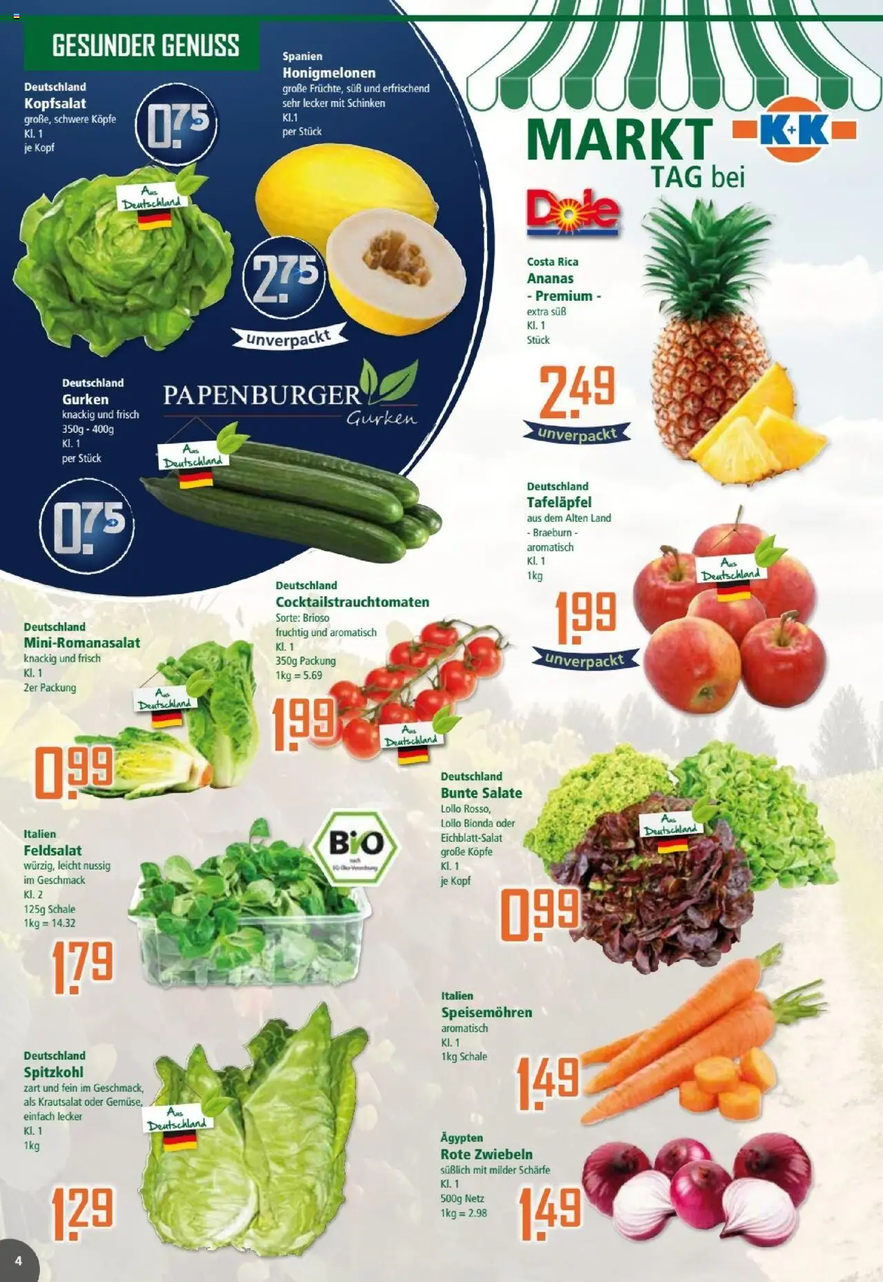Klaas & Kock Prospekt - gültig ab dem 30.06.2025 | Seite: 4 | Produkte: Ananas, Zwiebeln, Schinken, Gurken