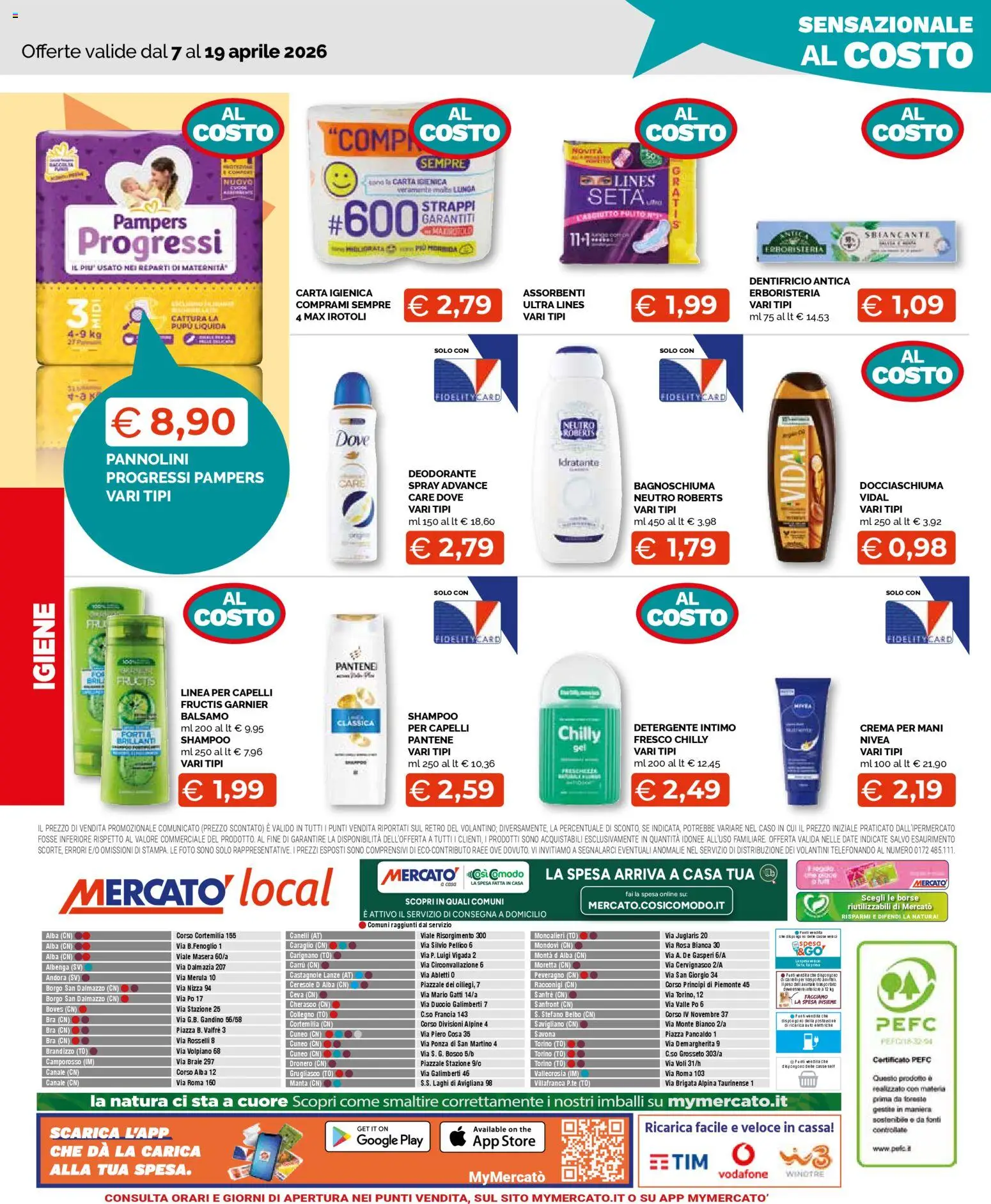 Volantino Mercatò del 07.04.2026 | Pagina: 12 | Prodotti: Carta igienica, Dentifricio, Detergente intimo, Pampers
