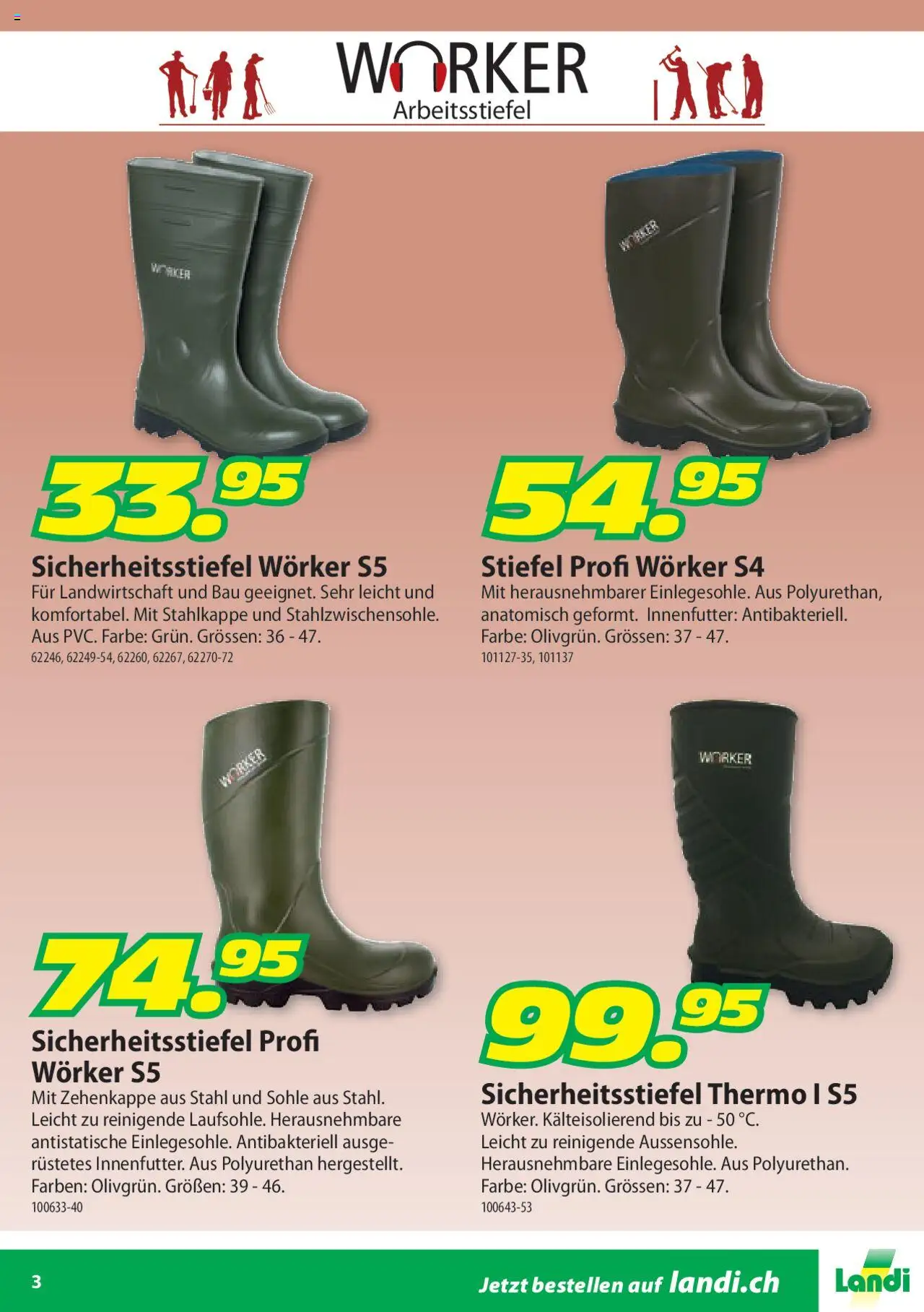 Landi Aktionen Arbeitsbekleidung Wörker ab 11.06.2025 | Seite: 3 | Produkte: Stiefel