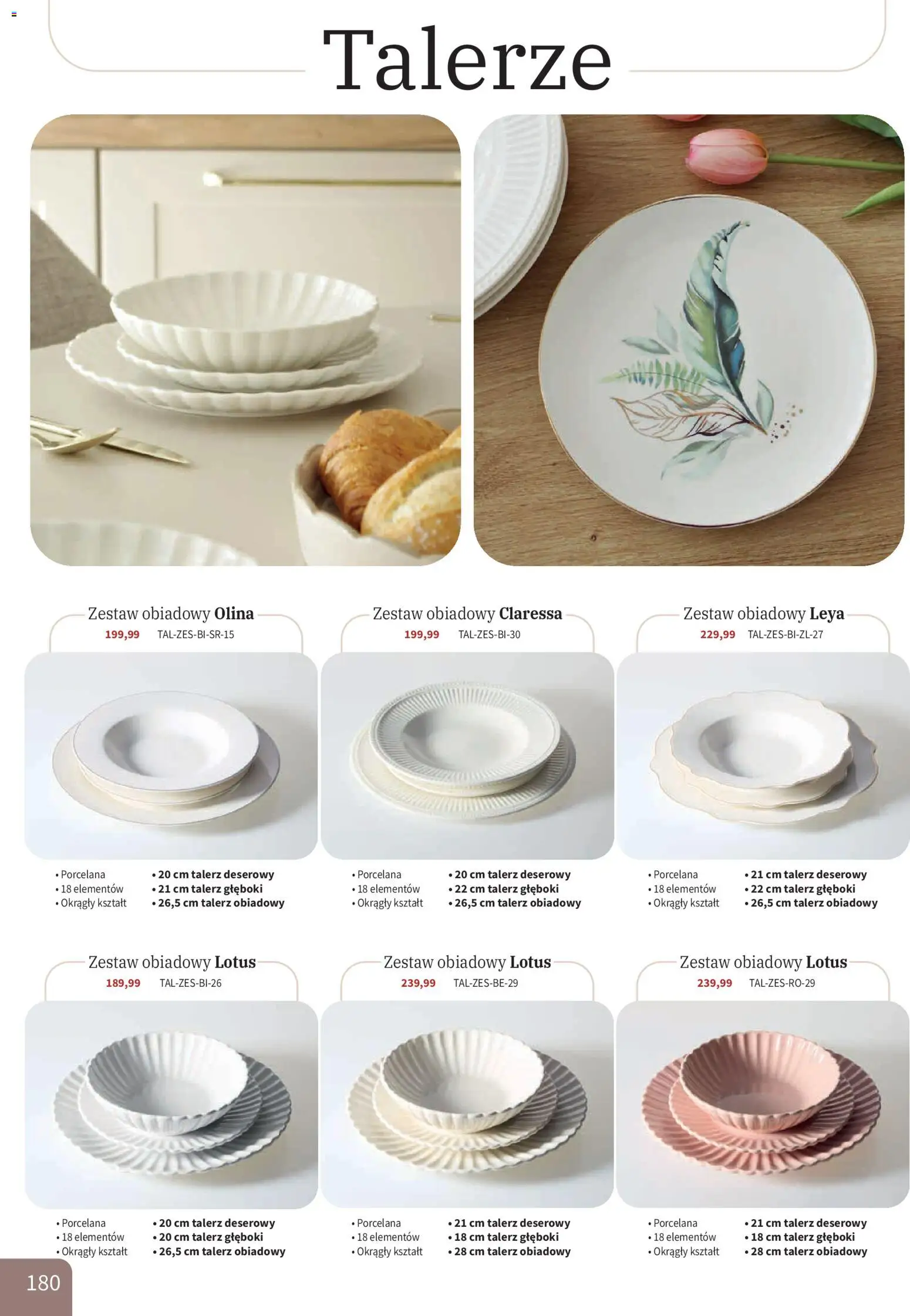 Bodzio Katalog od 01.01.2026 | Strona: 180 | Produkty: Talerze, Zestaw obiadowy