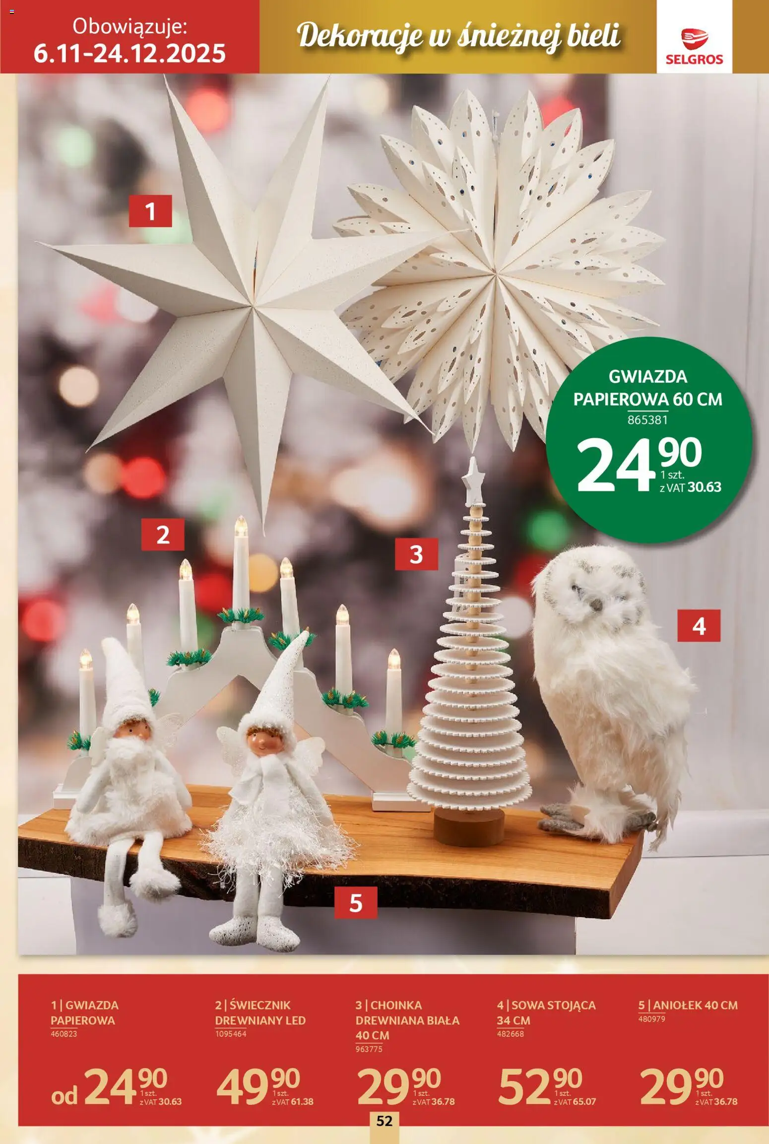 Selgros cash&carry Gazetka - Boże Narodzenie od 06.11.2025 | Strona: 52 | Produkty: Choinka