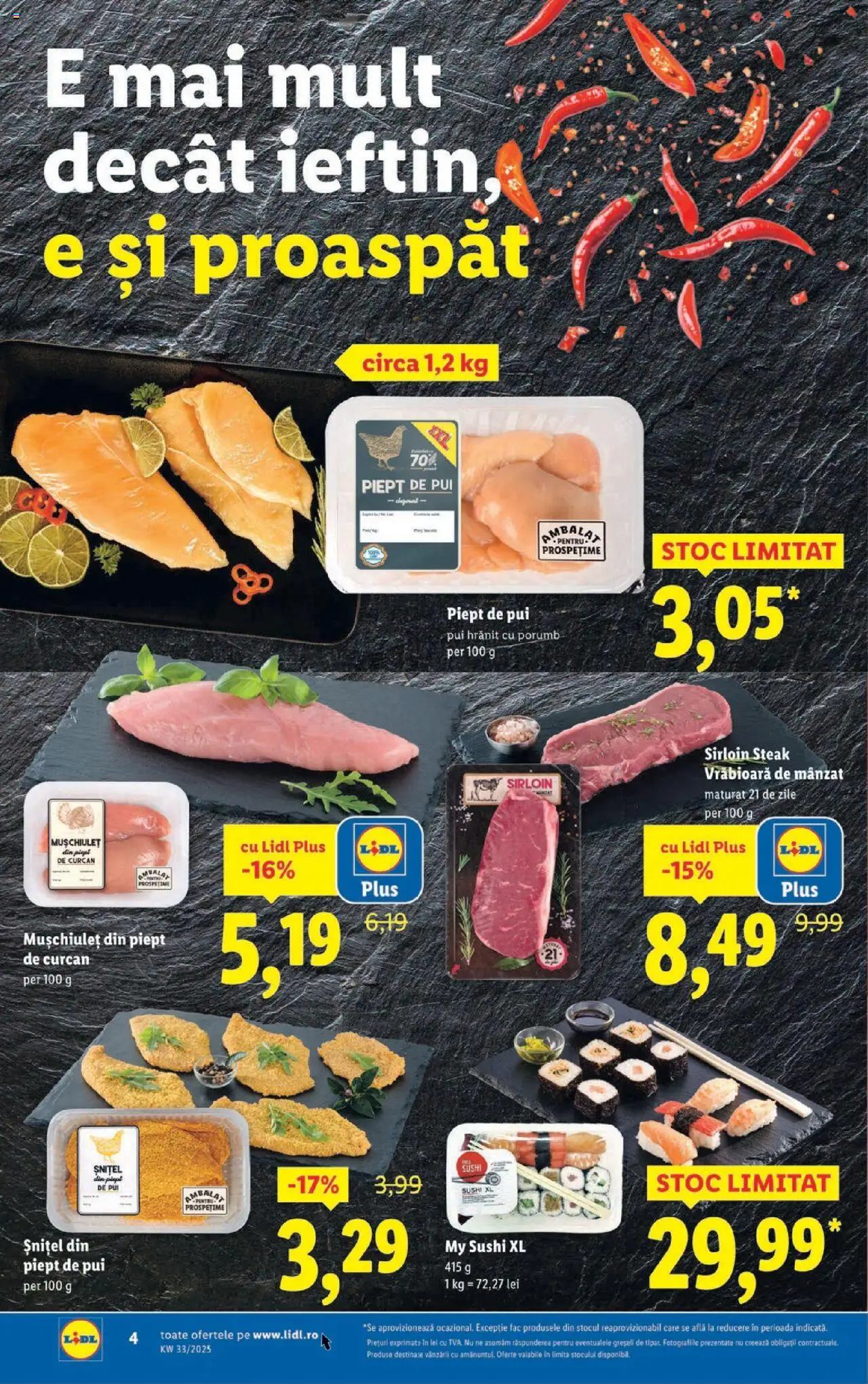 Catalog Lidl – valabil de la 11.08.2025 | Pagină: 4 | Produse: Hacıyatmaz Kedi Oyuncağı, Sushi, Porumb