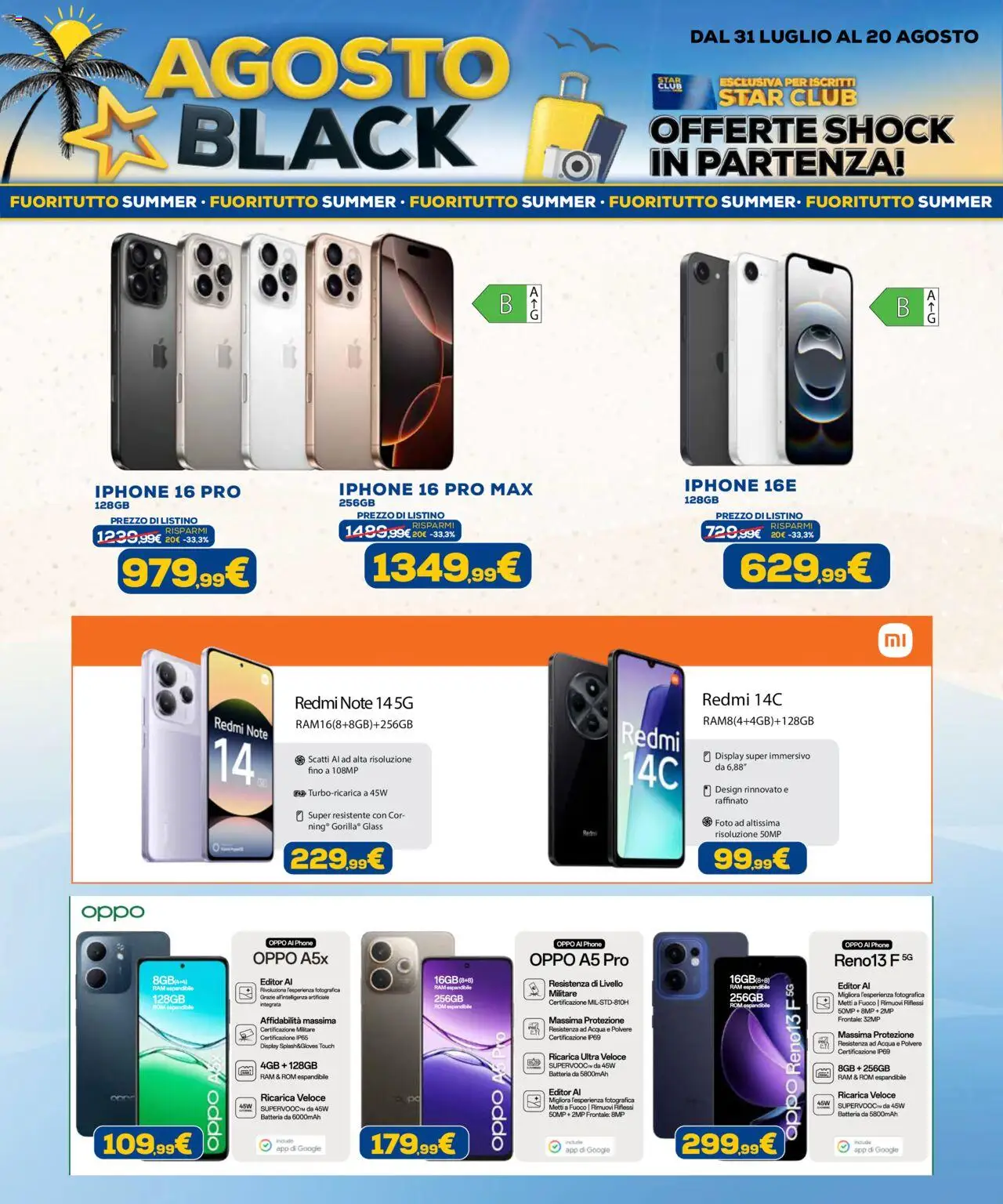 Volantino Euronics del 31.07.2025 | Pagina: 4 | Prodotti: Iphone, Acqua, Batteria