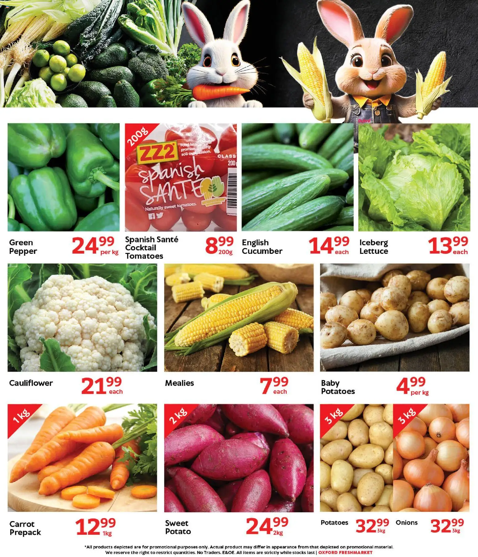 New Oxford Freshmarket catalogue – valid from 03.03.2026 | Page: 7 | Products: Cauliflower, Onions, Pepper, Lettuce