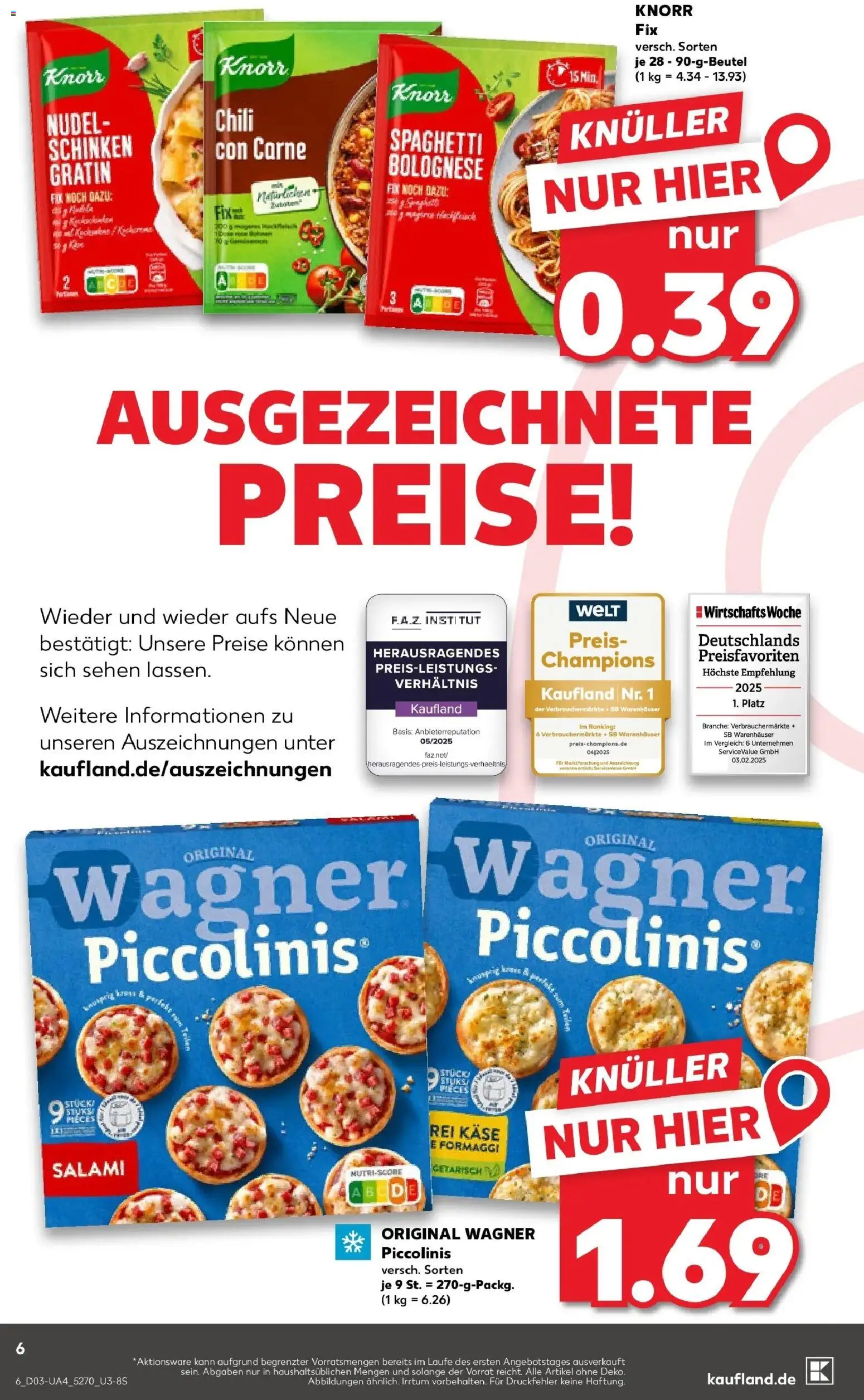 Kaufland prospekt Pfullingen	 – gültig ab 15.01.2026 | Seite: 6 | Produkte: Käse, Knorr, Piccolinis, Salami