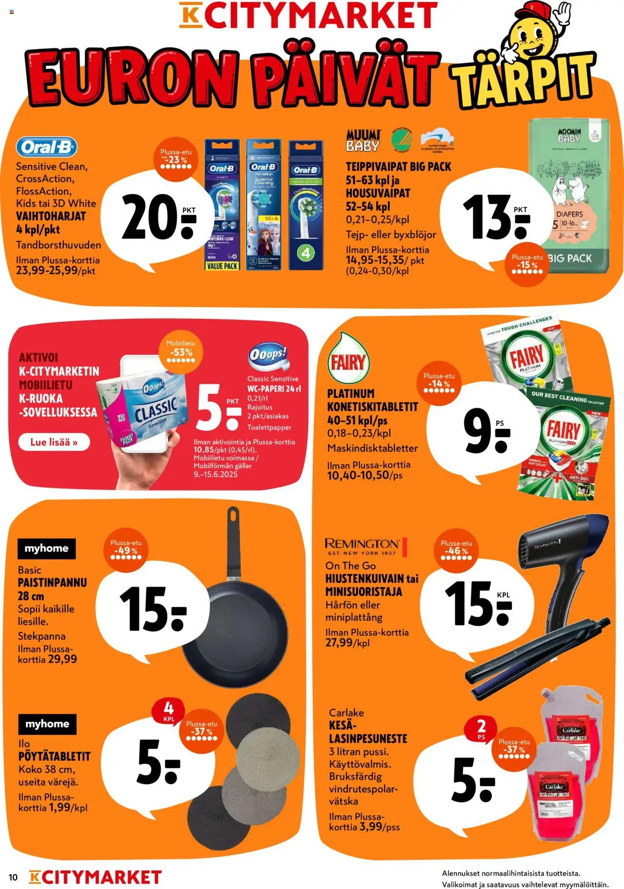  | Sivu: 10 | Tuotteet: Wc-paperi, Paistinpannu, Lasinpesuneste