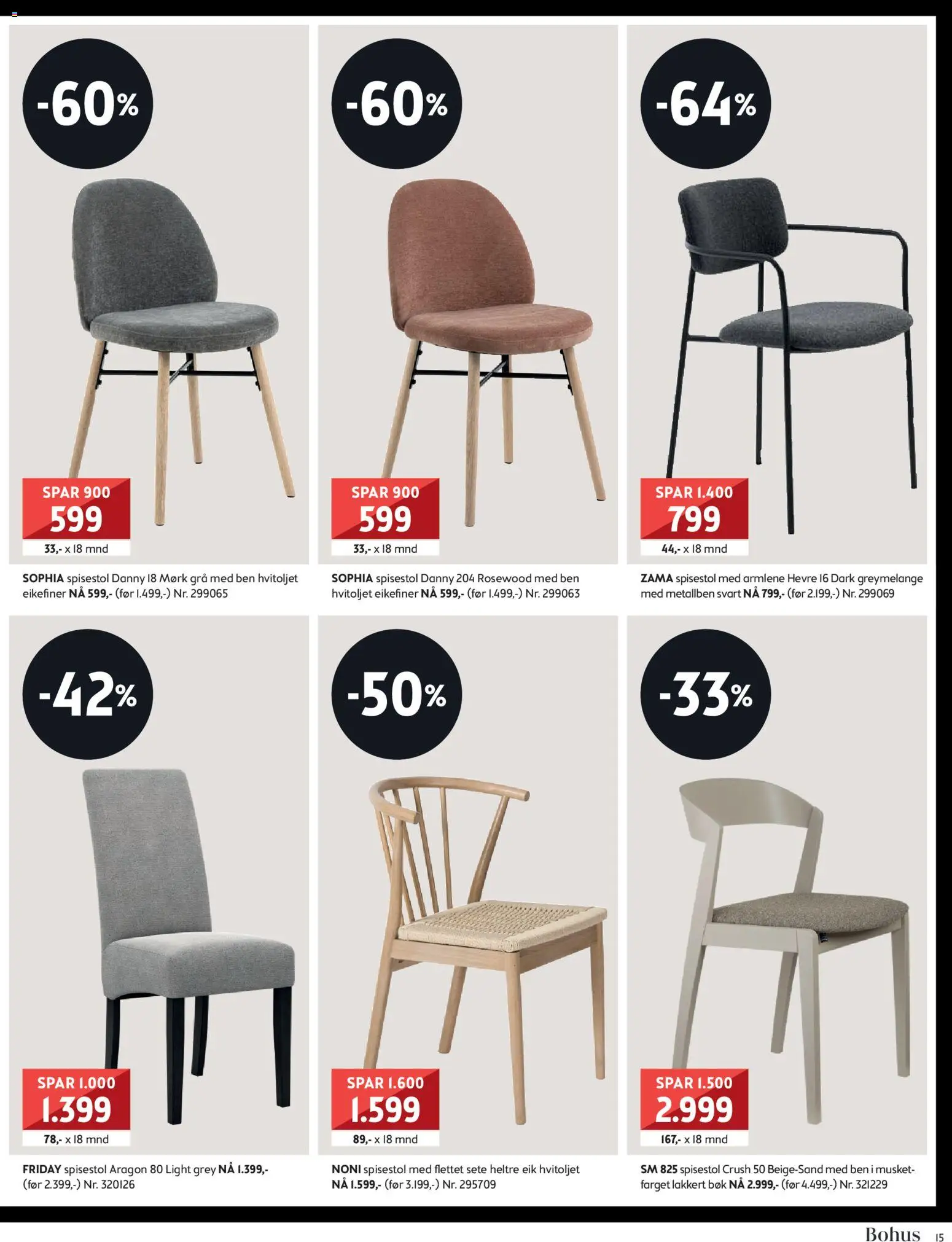 {H1} | Side: 15 | Produkter: Spisestol