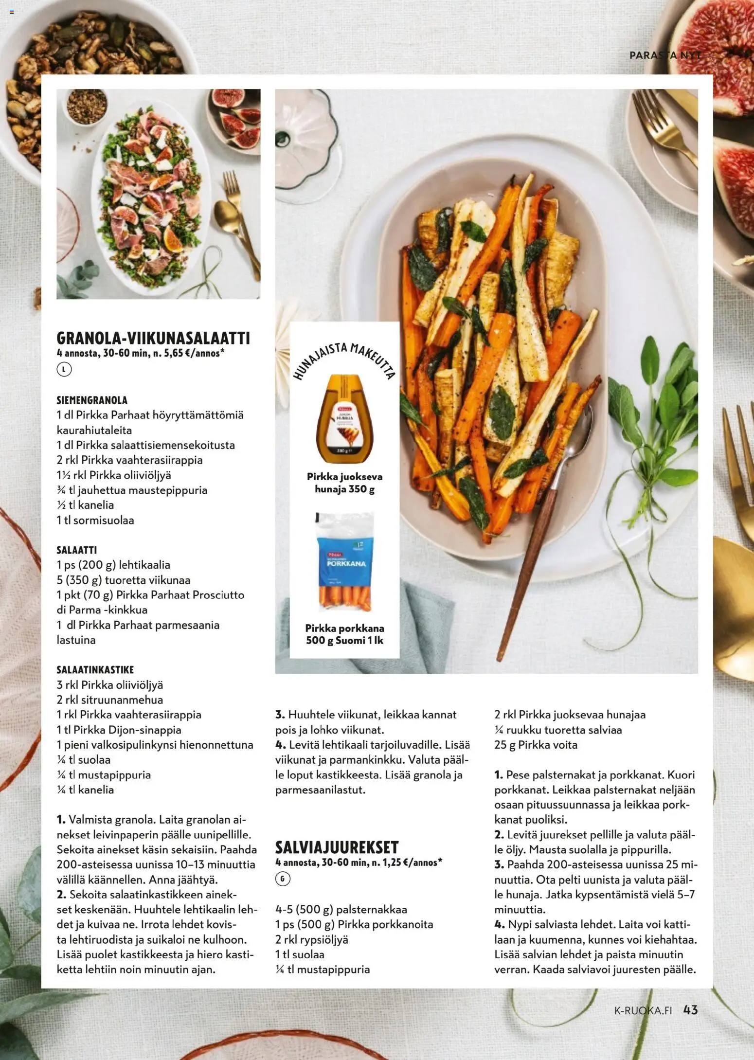 K-Citymarket - K-Ruoka – voimassa 03.12.2025 alkaen | Sivu: 43 | Tuotteet: Porkkana, Salaatti, Hunaja, Lehtikaali