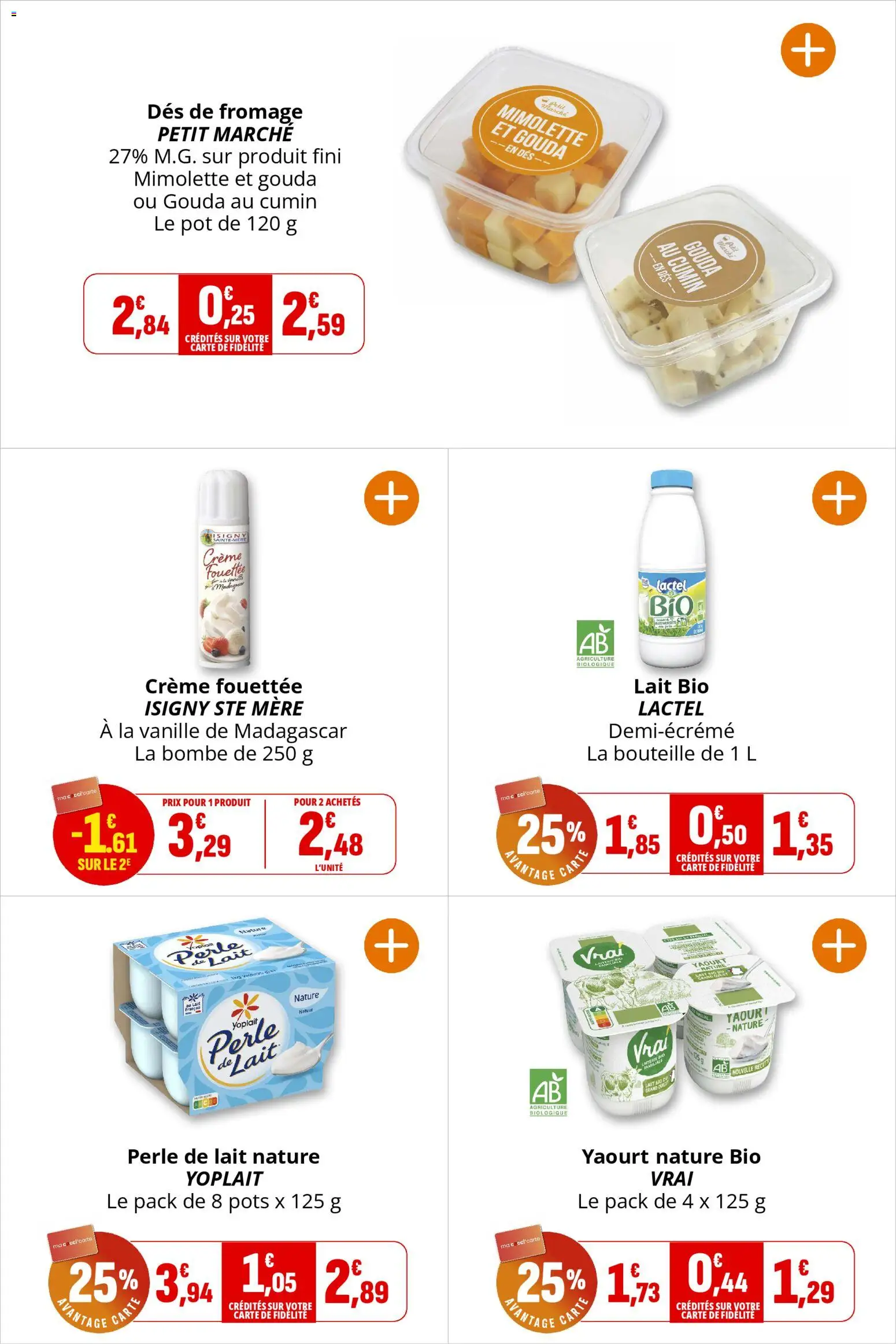 {H1} | Page: 13 | Produits: Lait bio, Fromage, Yaourt, Crème fouettée