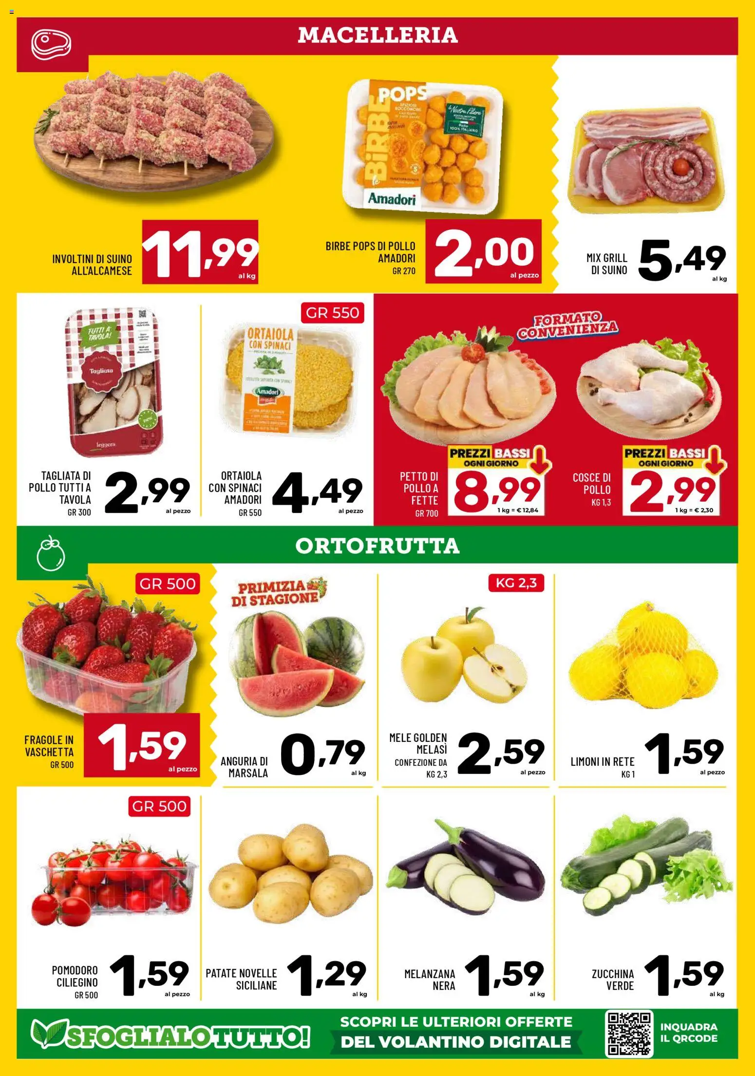 Volantino Il Centesimo del 28.04.2026 | Pagina: 4 | Prodotti: Petto di Pollo, Mele, Spinaci, Anguria